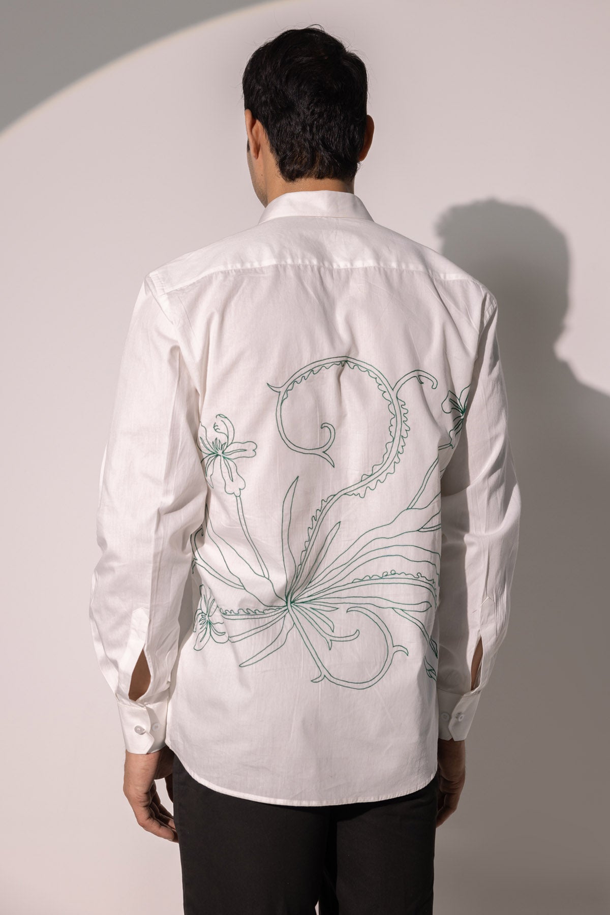 Back Embroidered Cotton Shirt