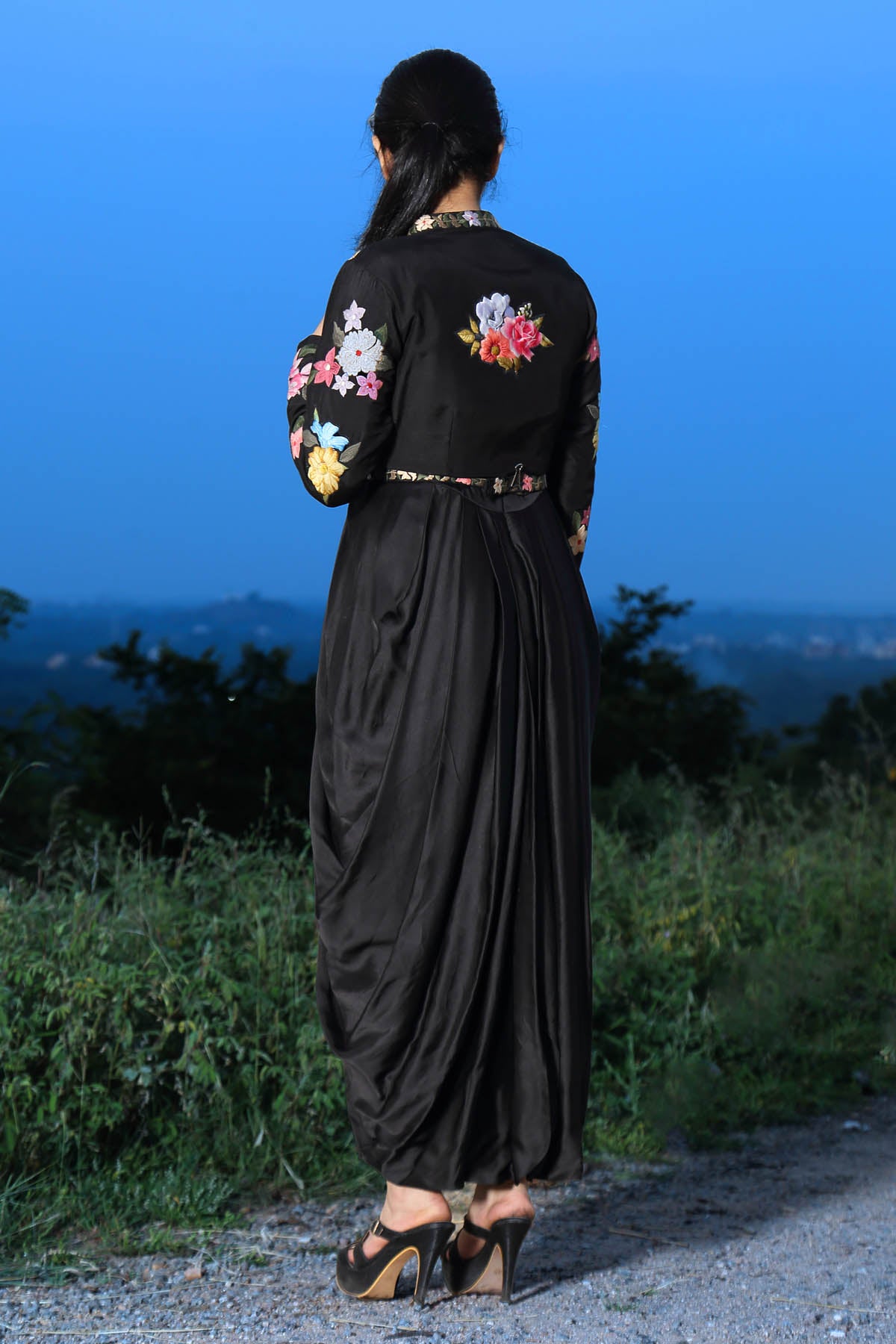 Black Floral Jacket & Dress