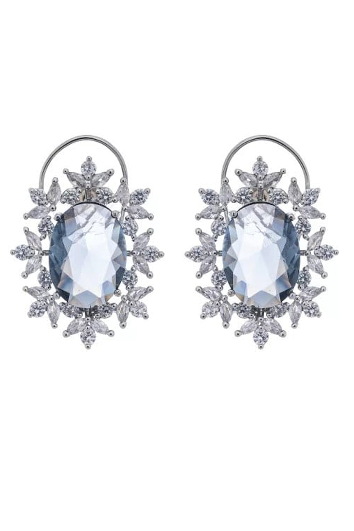 Black Oval Diamond Earrings