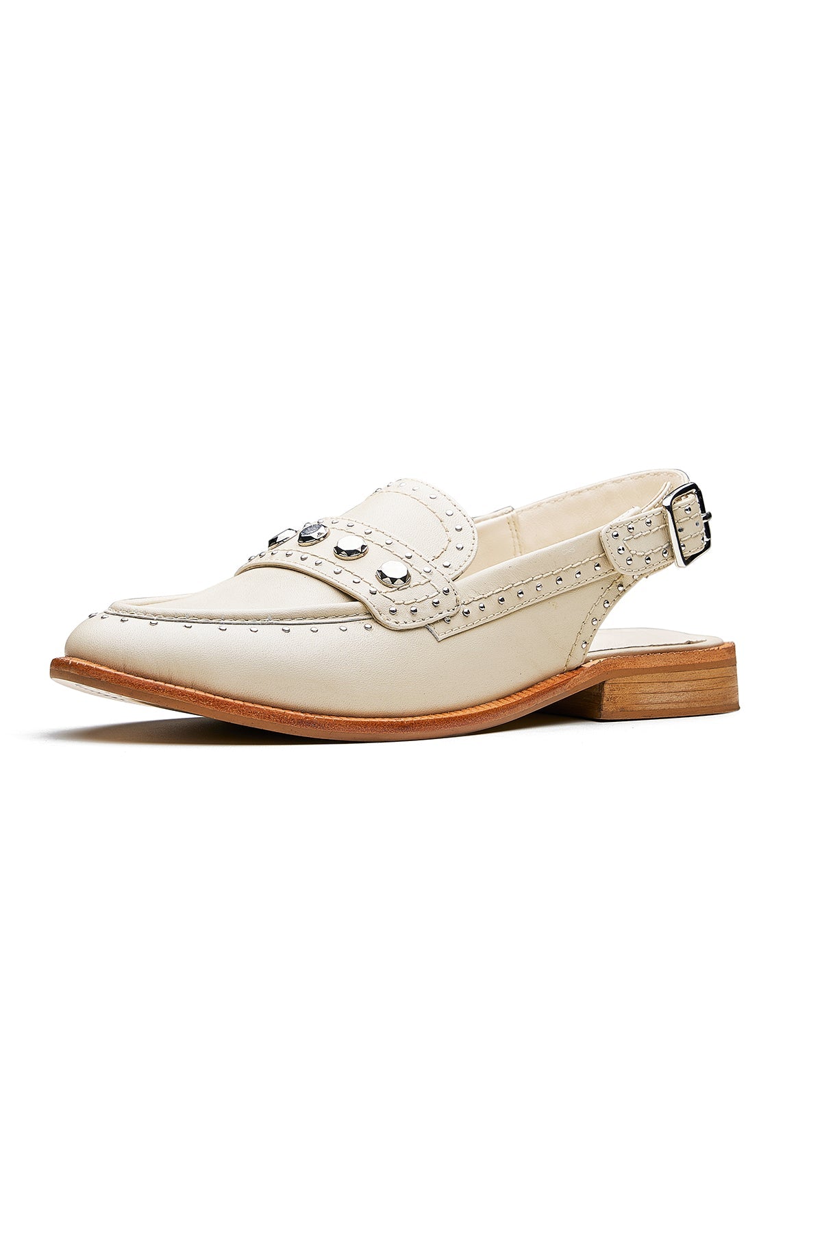 Buy Bone Studded Slingback Sandals by Dang Shoes for Women online at ScrollnShops