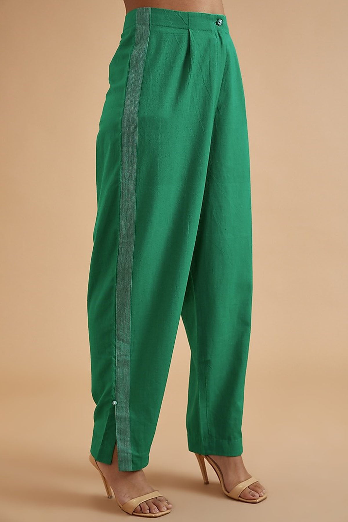 Clara Green Cotton Pants