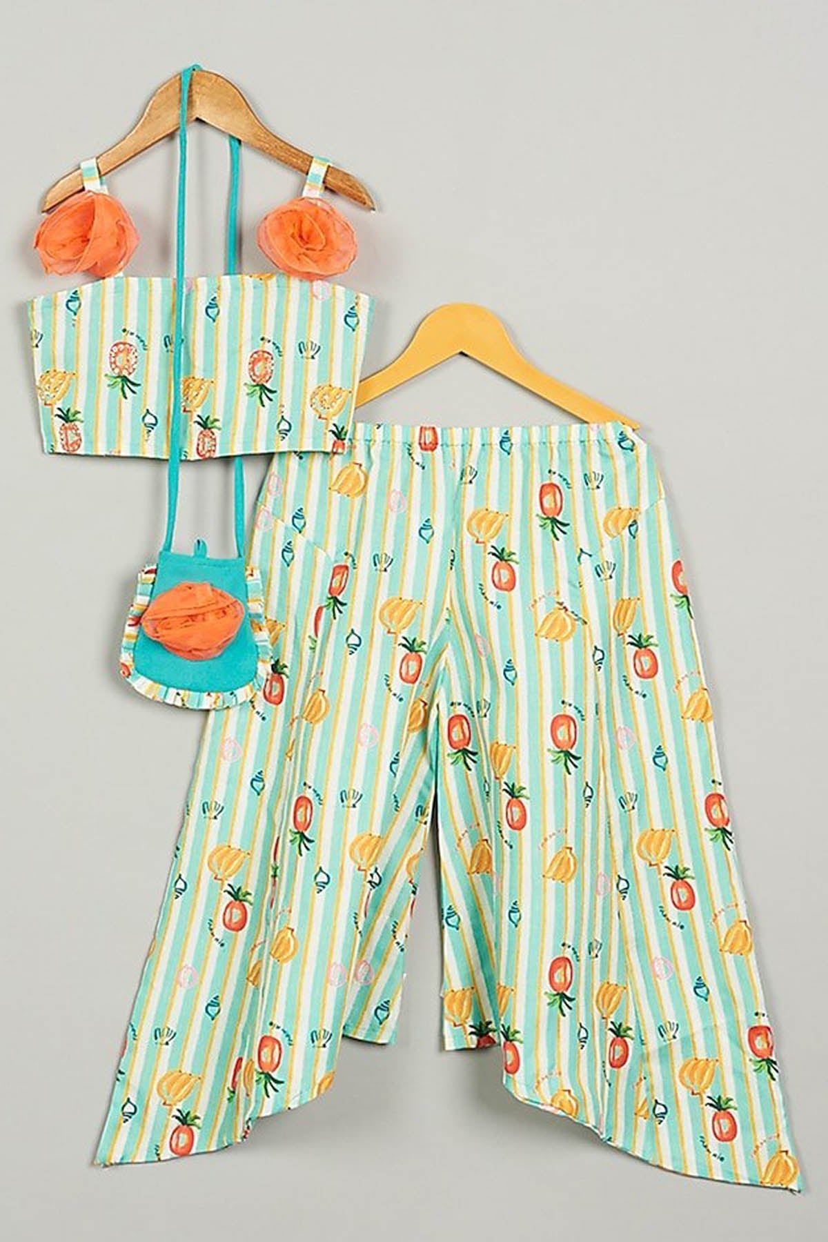 Designer Little Brats Fruit Printed Top & Palazzo Set For Kids Available online at ScrollnShops