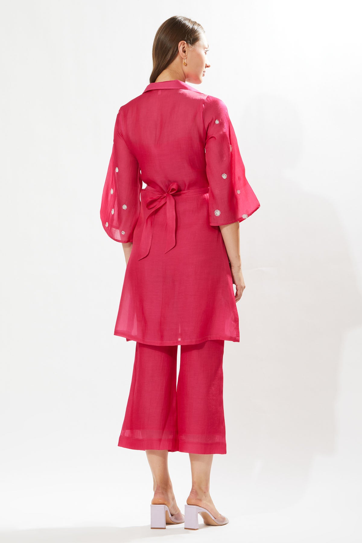 Fuchsia Pink Embroidered Dress