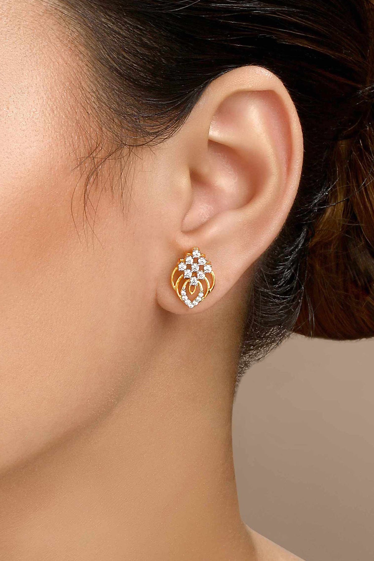 Buy Gold Plated Embellished Studs by Sica for women online at ScrollnShops