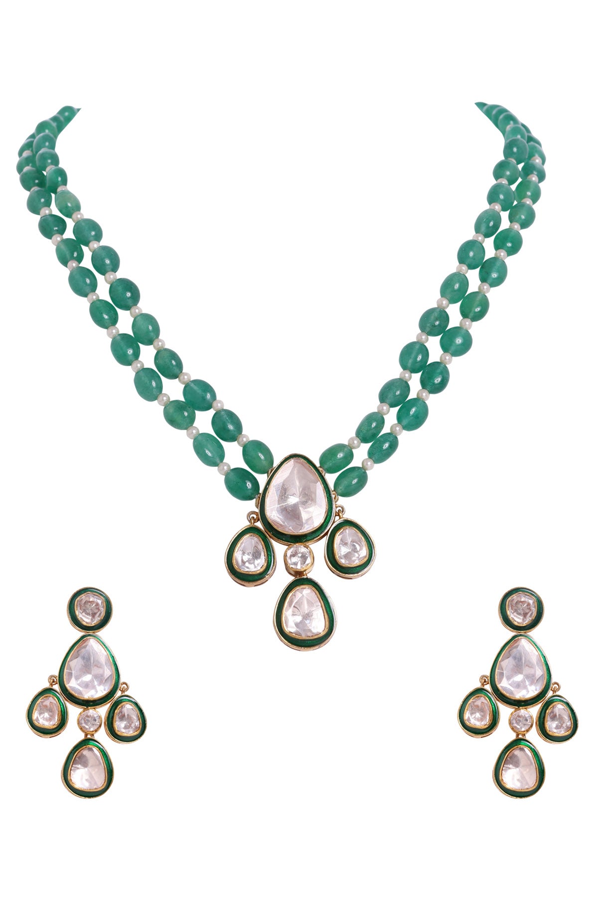 Green Meenakari Necklace Set