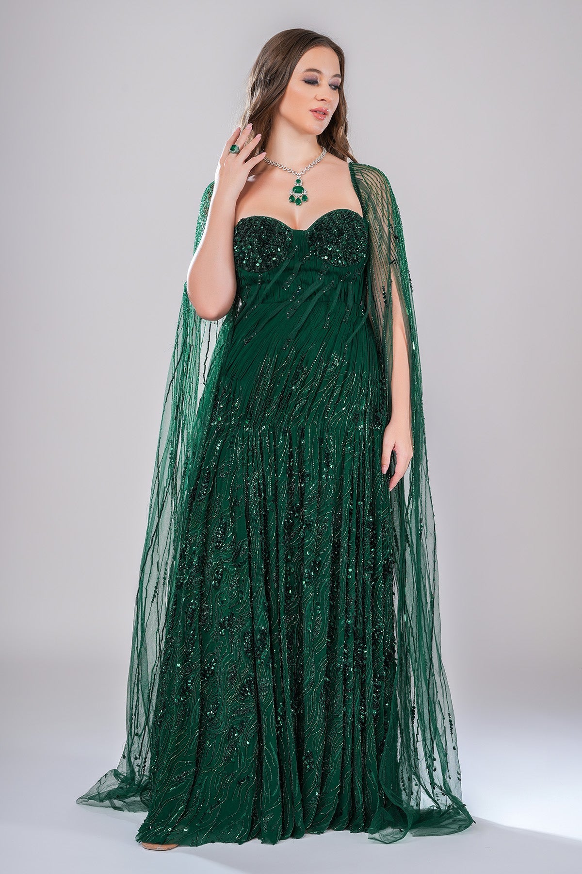 Buy Green Embellished Pleated Gown by Smita Shrinivas for women online at ScrollnShops
