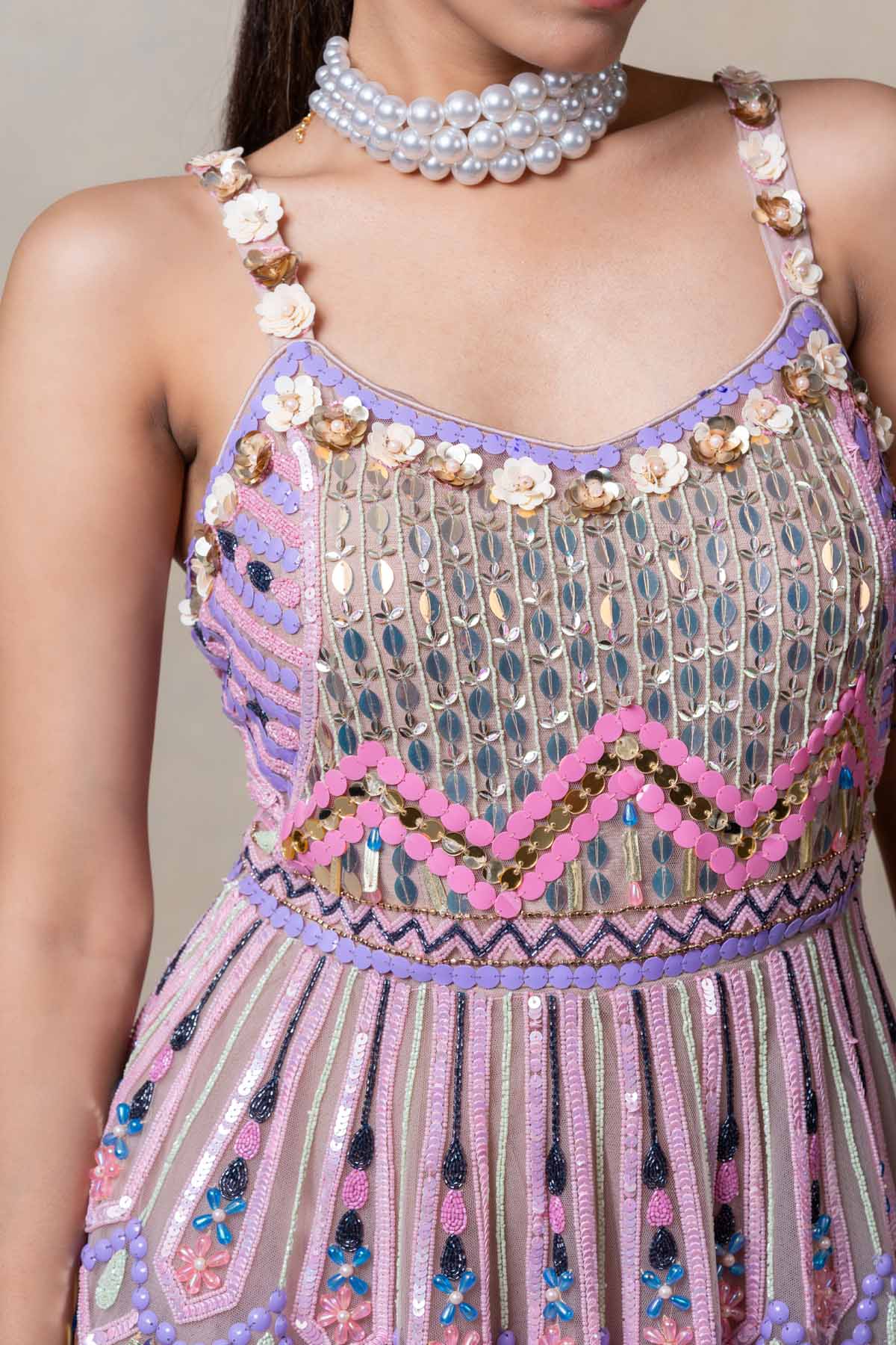 Iris Purple Embroidered Dress