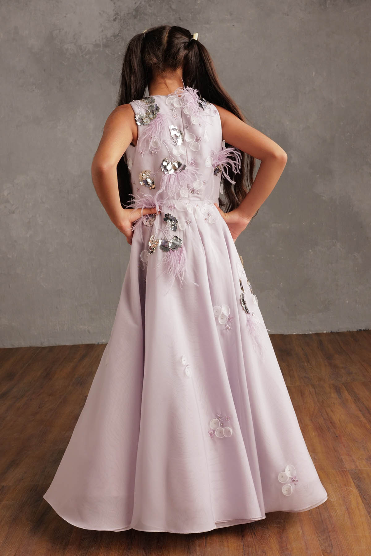 Lavender Feather & Petal Dress