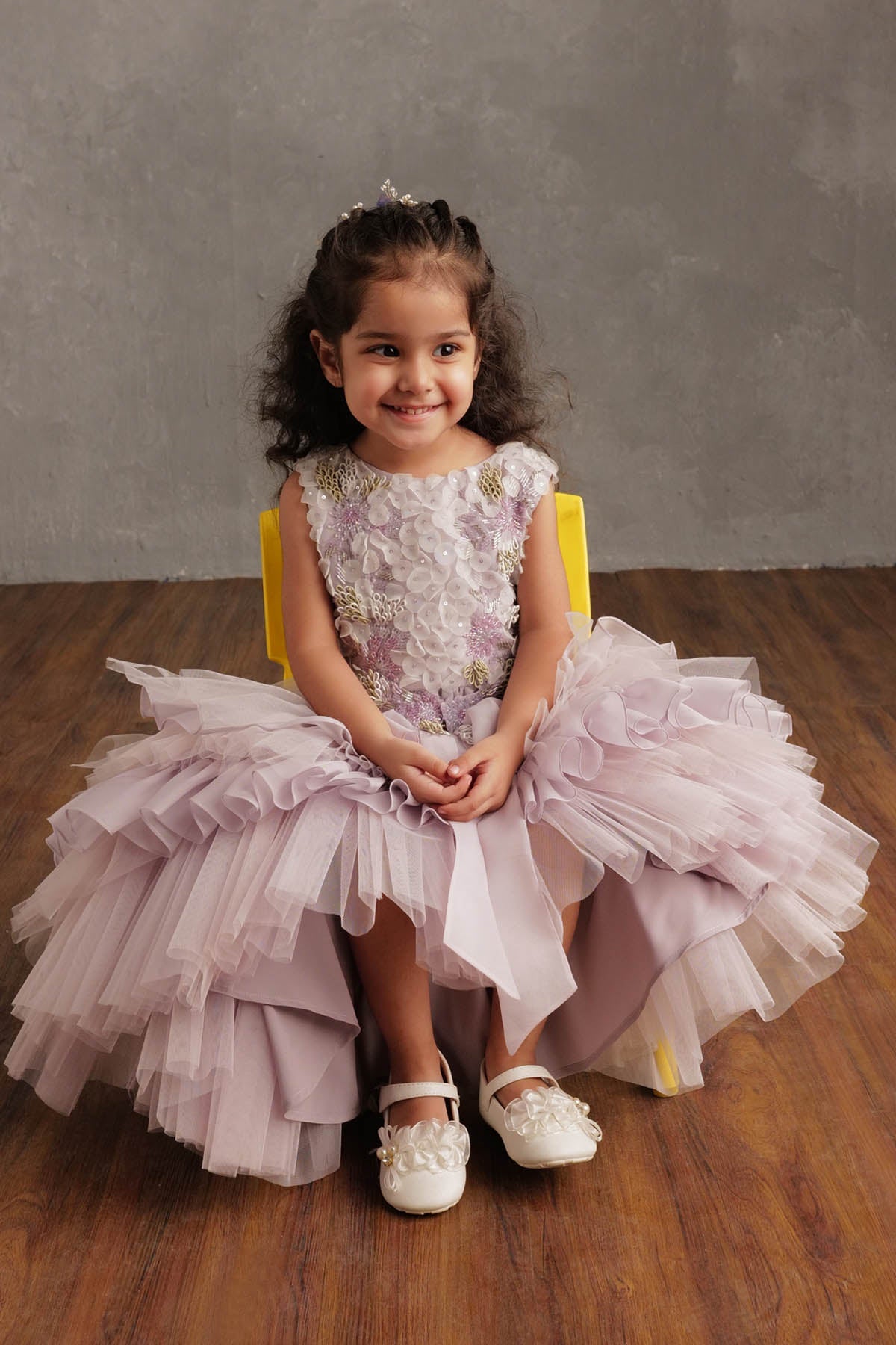 By Not So Serious By Pallavi Mohan Lavender Bottom Frill Dress For Girls Available online at ScrollnShops