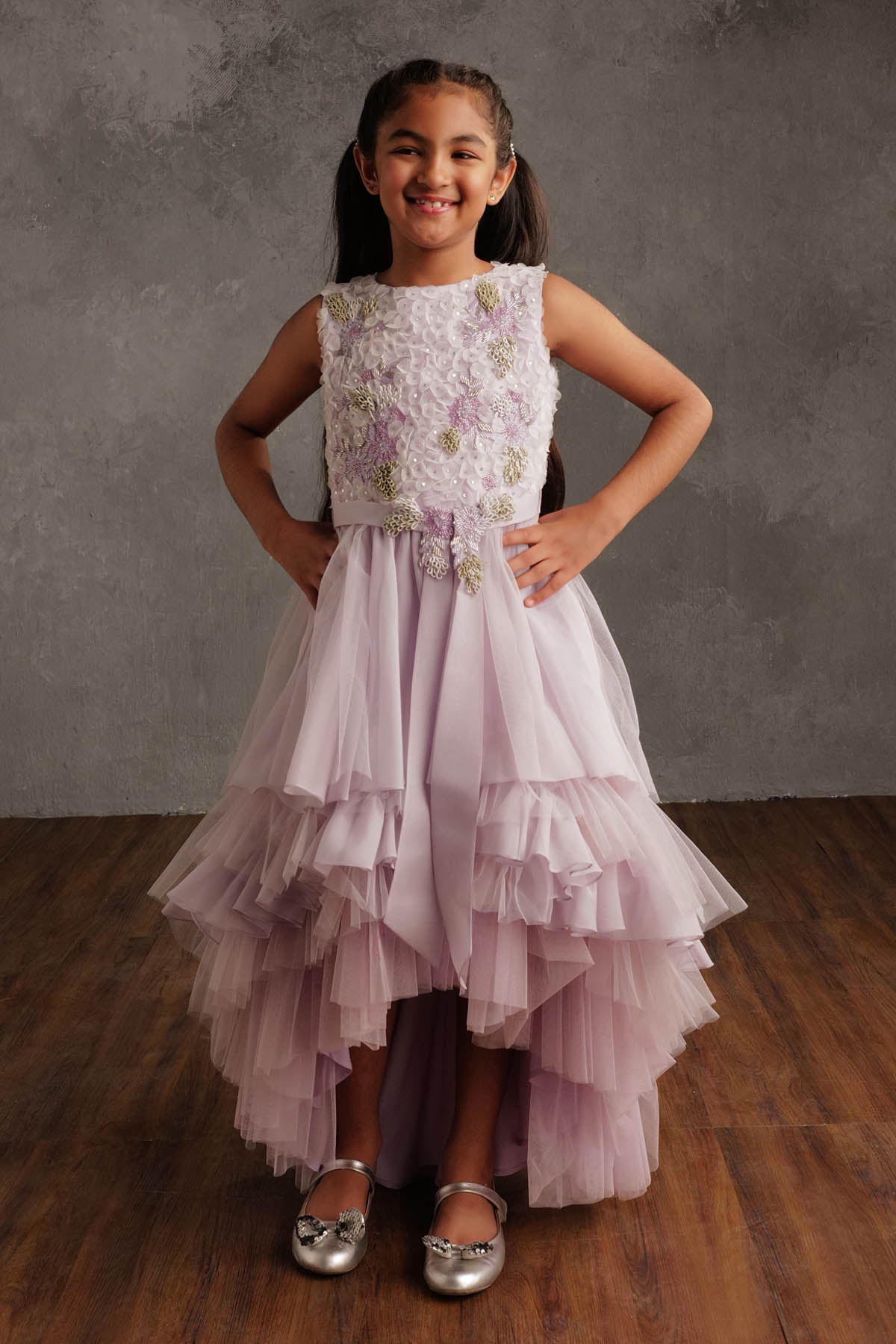 By Not So Serious By Pallavi Mohan Lavender High Low Dress For Girls Available online at ScrollnShops