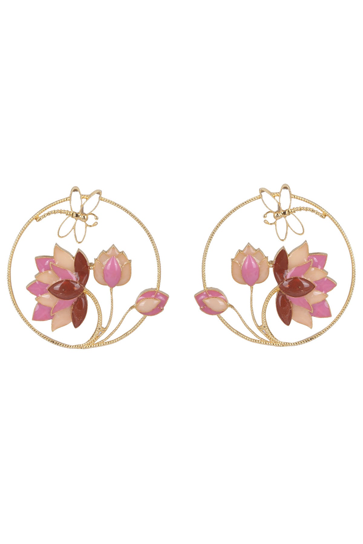 Pink Blooming Lotus Earrings