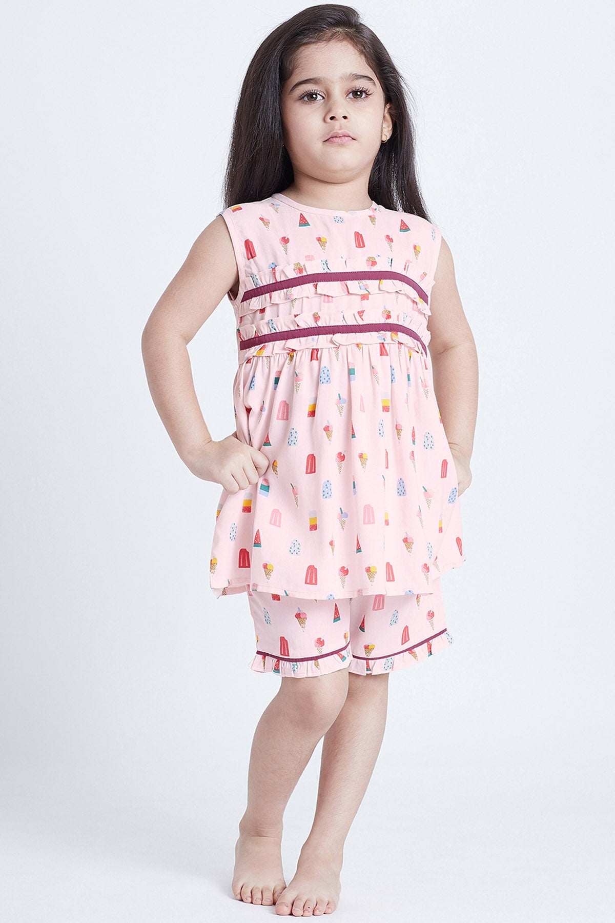 Buy Pink Cotton Printed Sleepwear Online