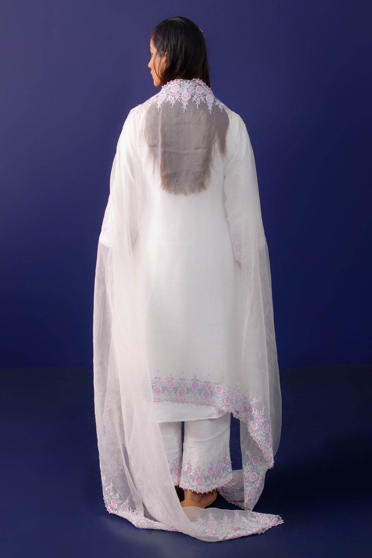 Resham Embroidered Silk Kurta Set
