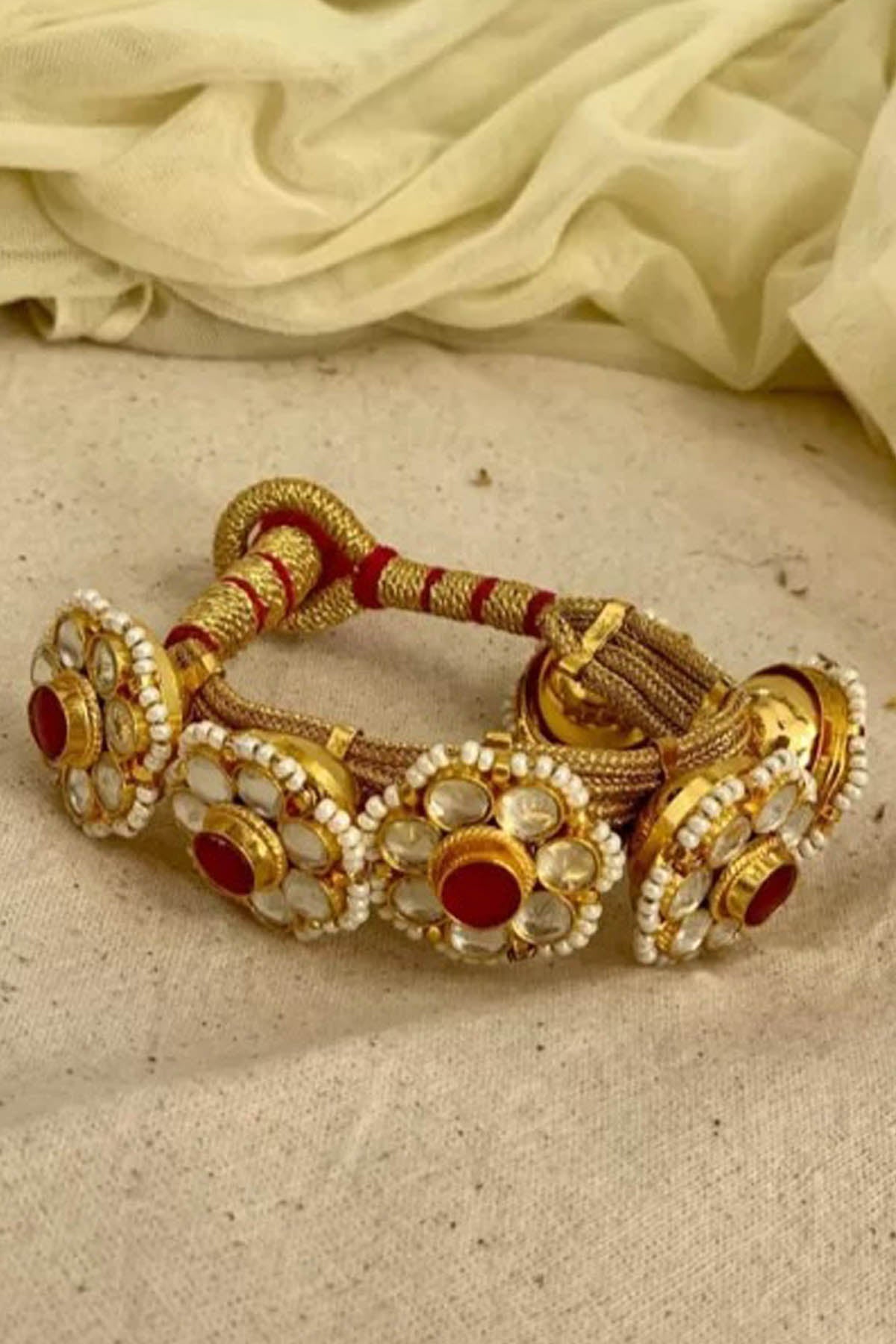 Ruby Paachi Kundan Bracelet
