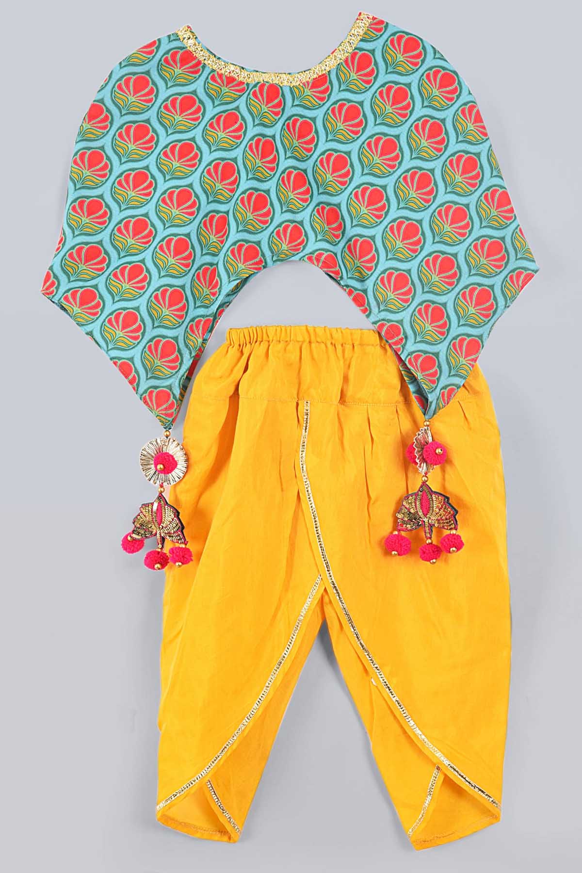 Designer Little Brats Stylish Poncho & Dhoti Set For Kids Available online at ScrollnShops