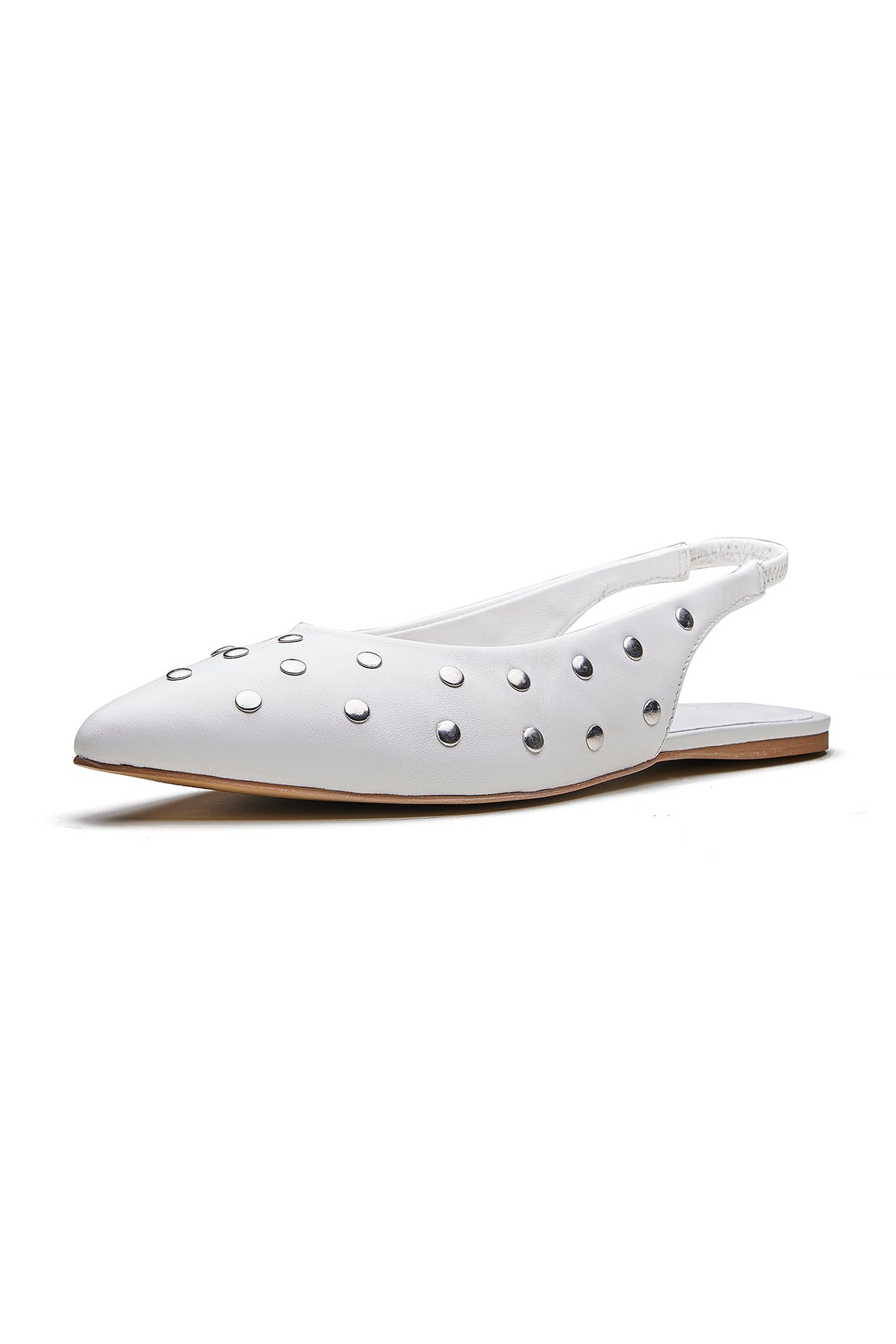 Buy White Studded Ballerina Flats by Dang Shoes for Women online at ScrollnShops