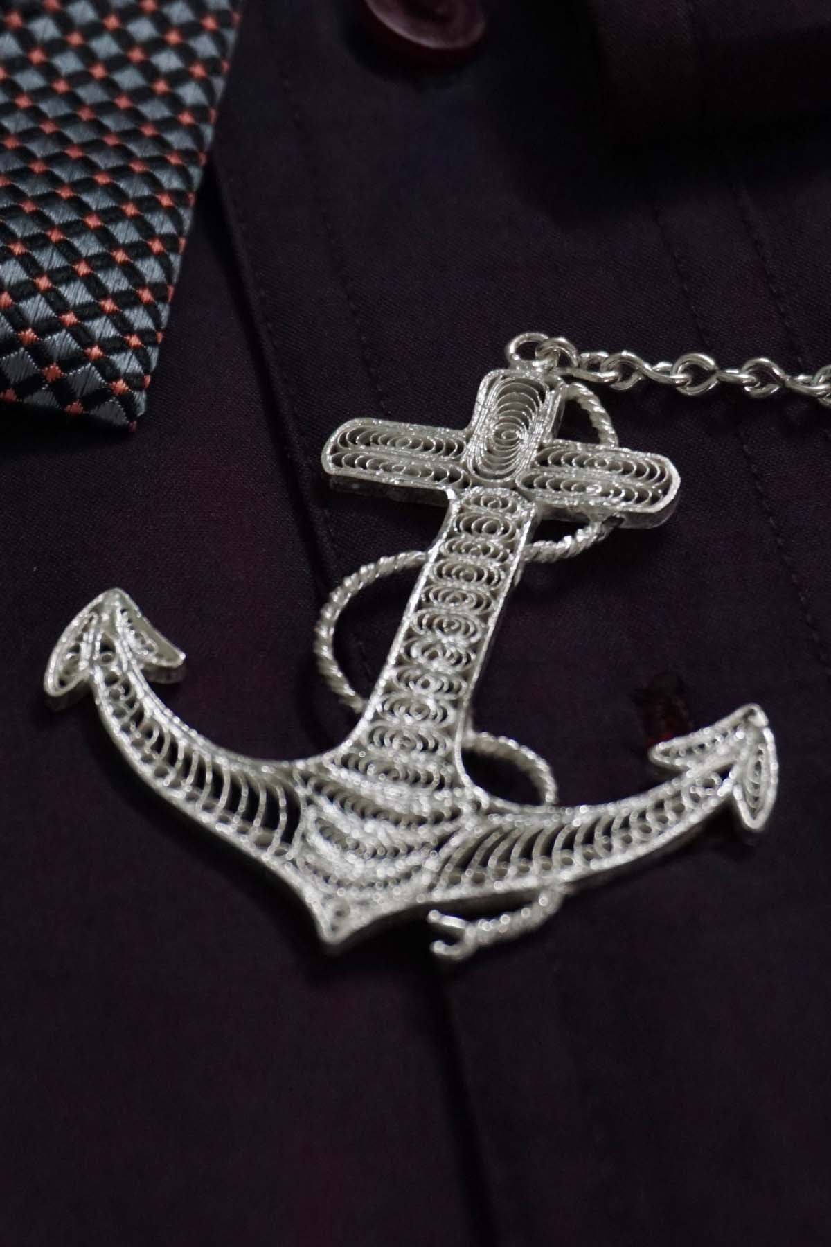 Sterling Silver Anchor Keychain