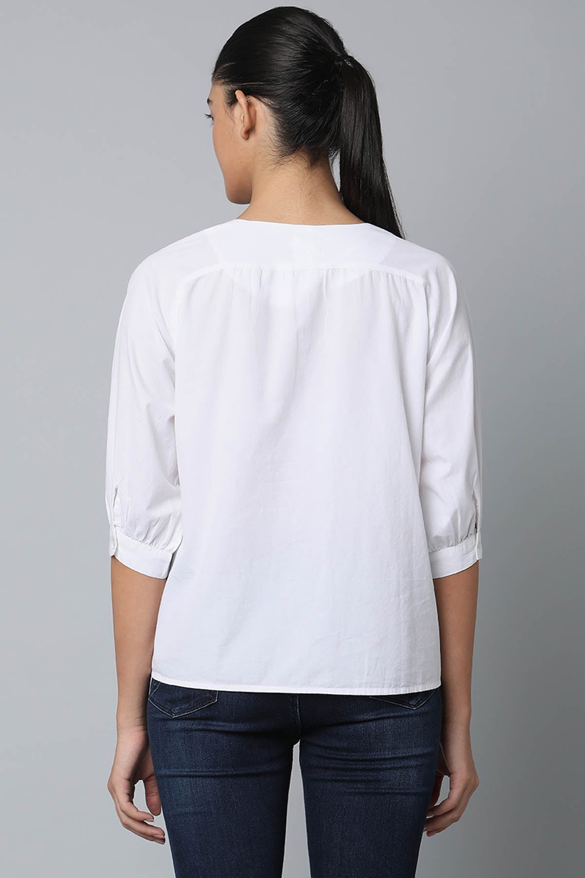 V-Neck High Low Cotton Top