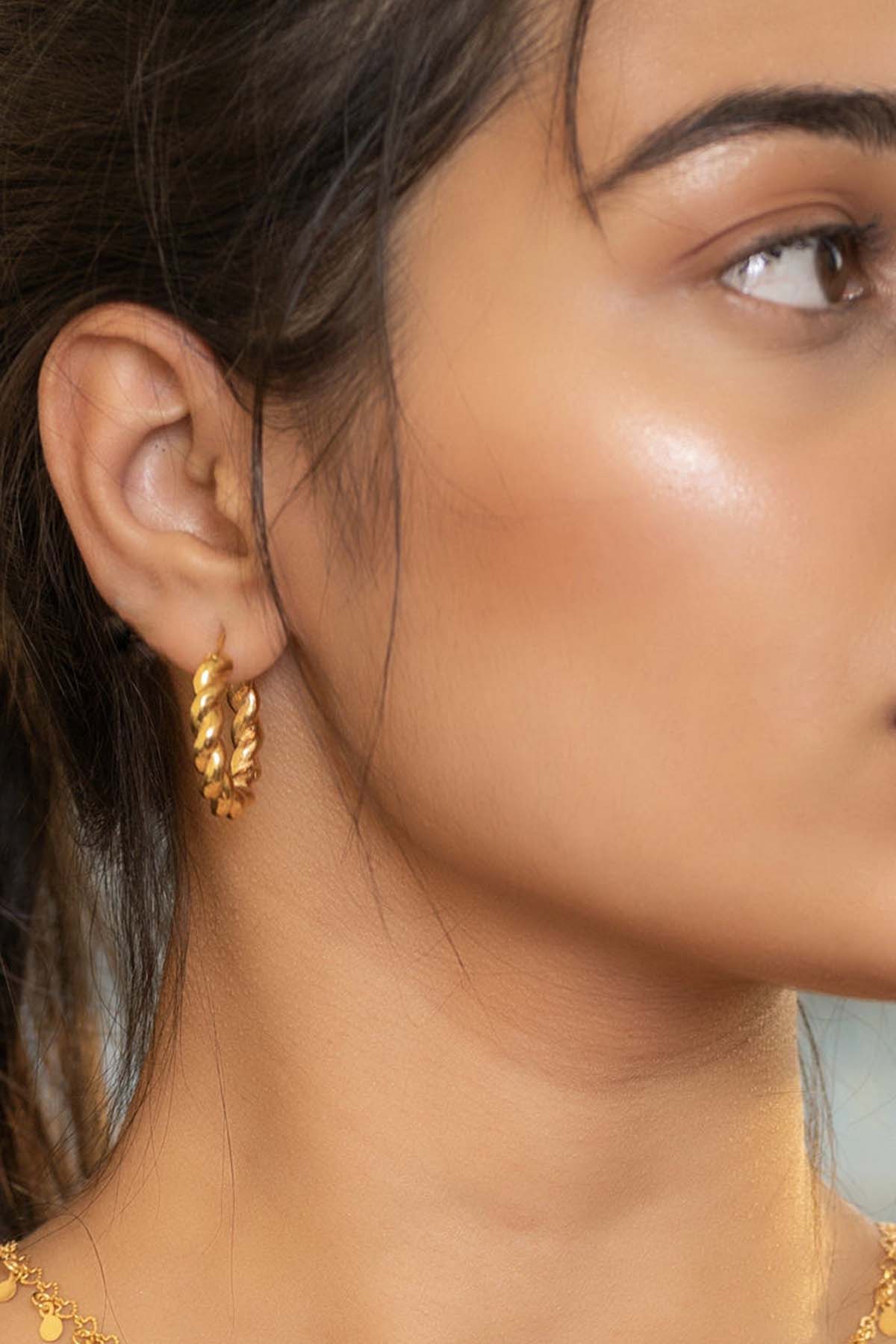 Gold Plated Twirl Earrings