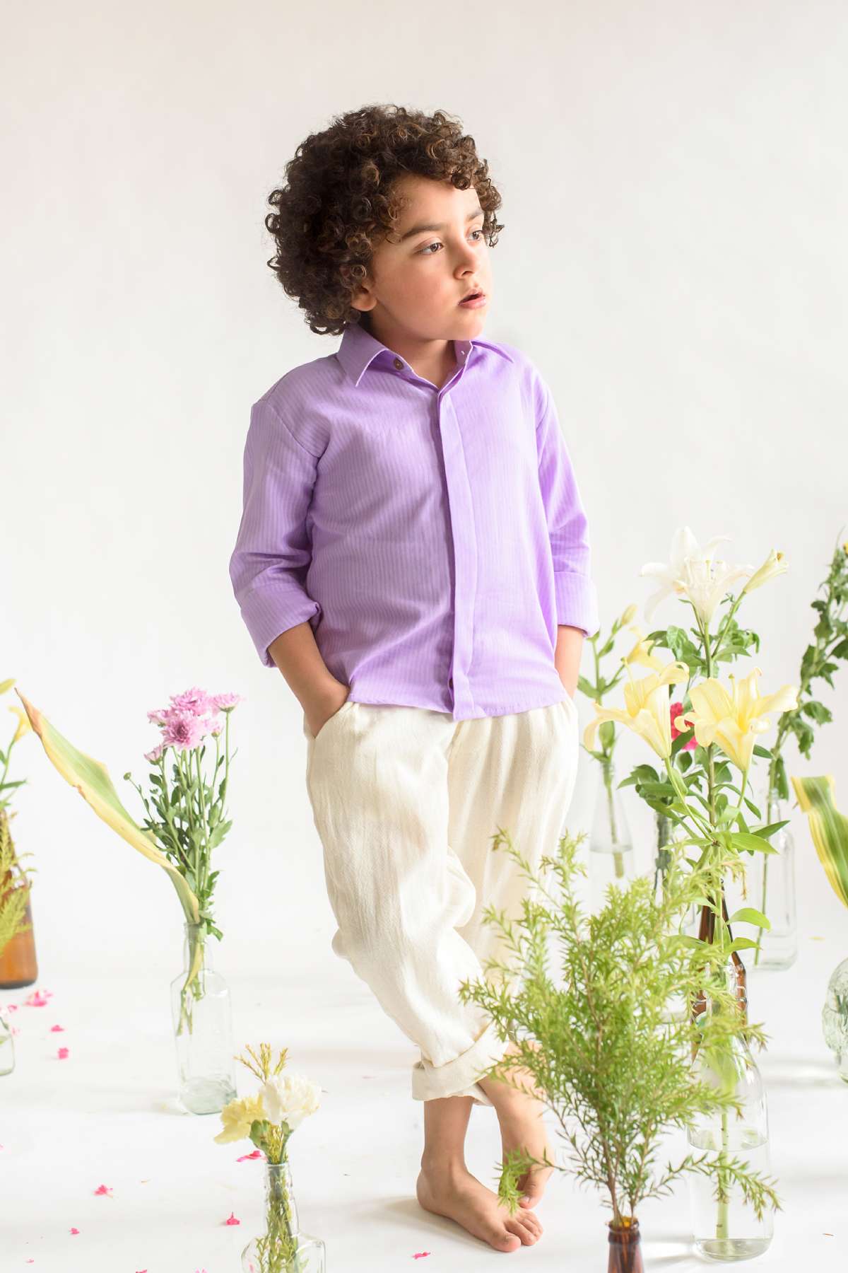 Buy Kids Designer Littleens Breathable and light weight shirt with conceal placket Online at ScrollnShops