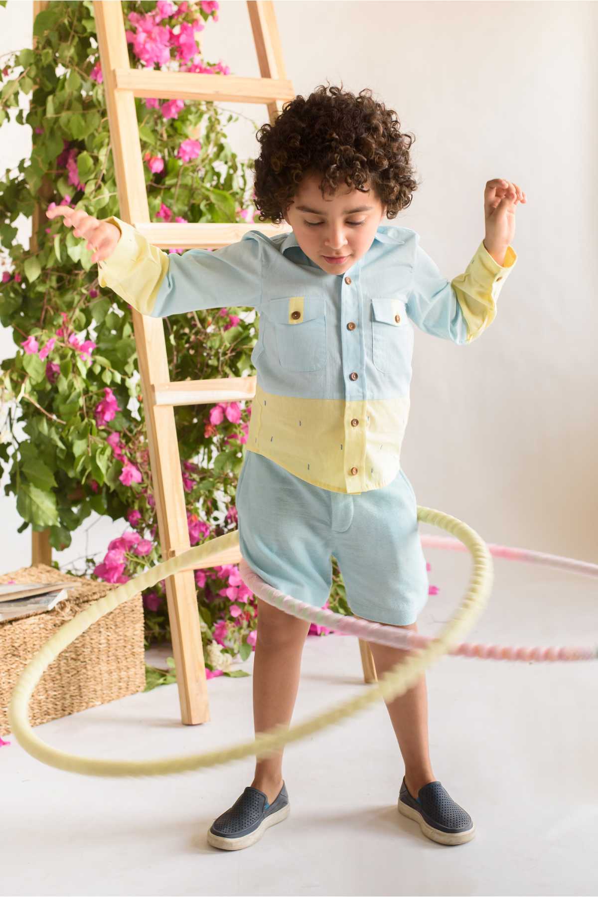 Buy Kids Designer Littleens Button up style shirt made with fine weaving Online at ScrollnShops