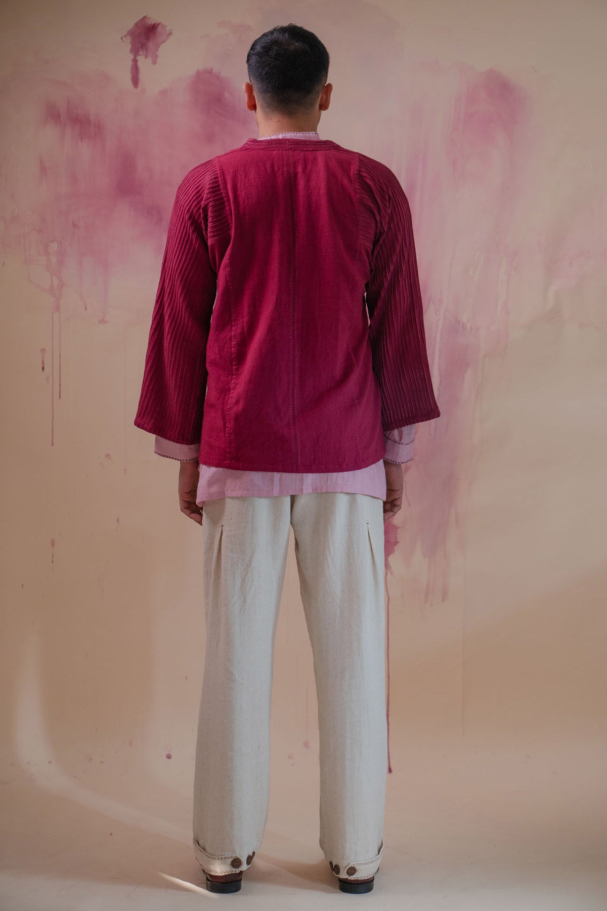 100% Cotton Maroon Haori Jacket