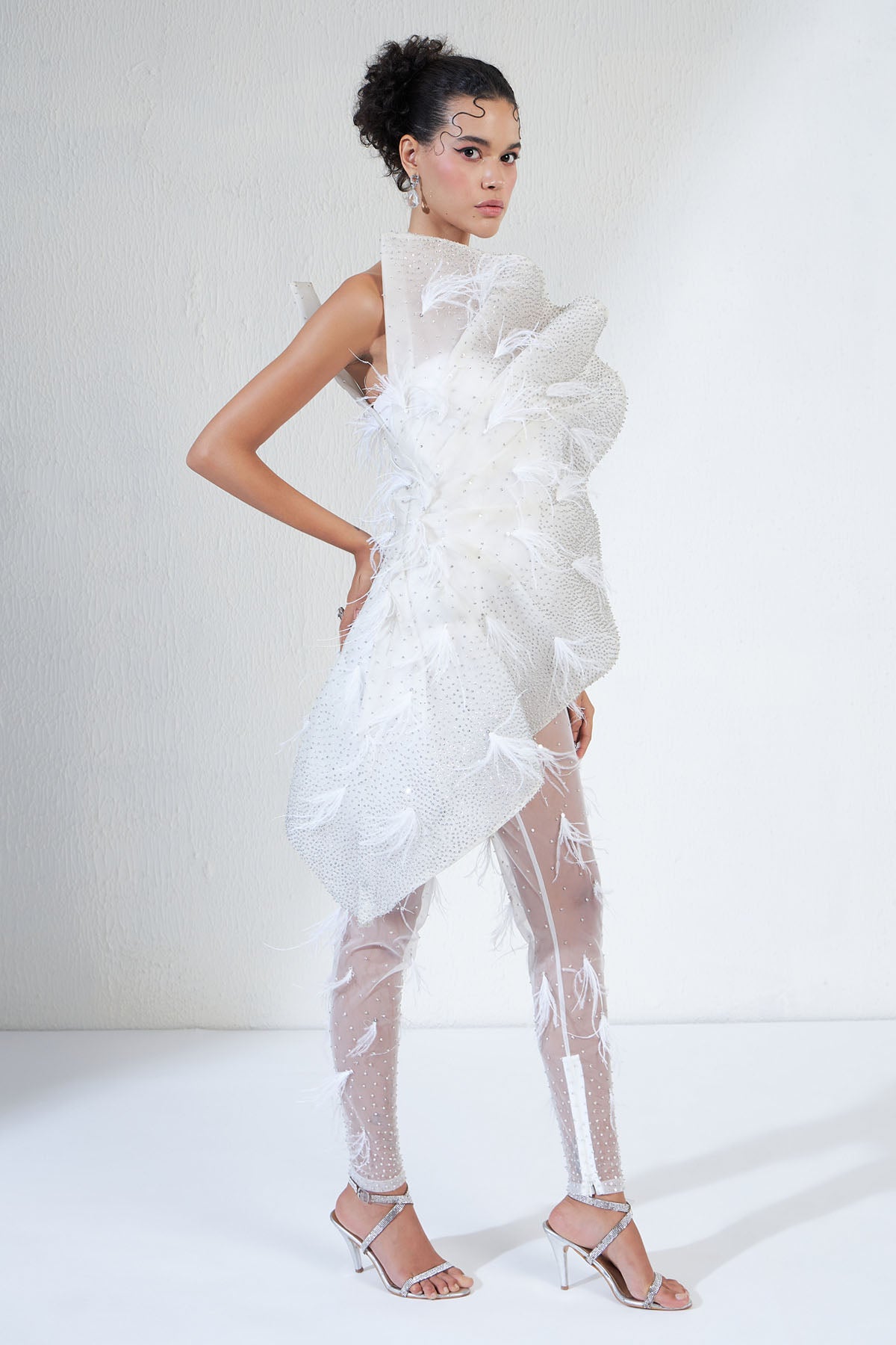 White Oppaque Crystals Jumpsuit