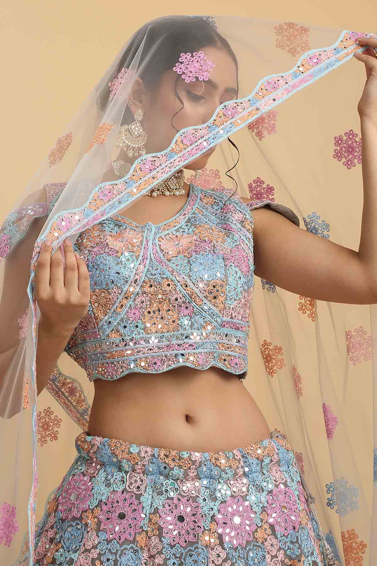 Floral Embroidery Lehenga Set