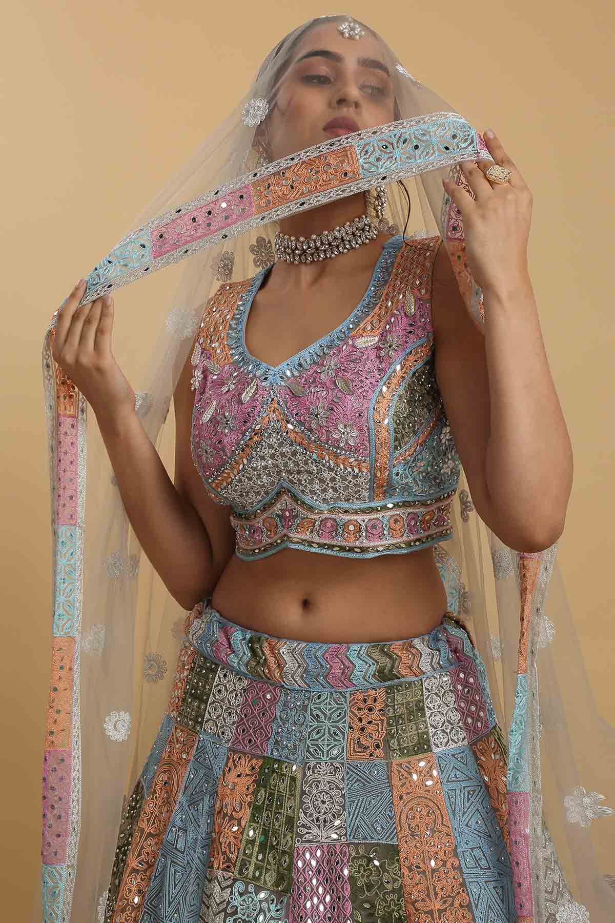 Multicolor Thread Lehenga Set