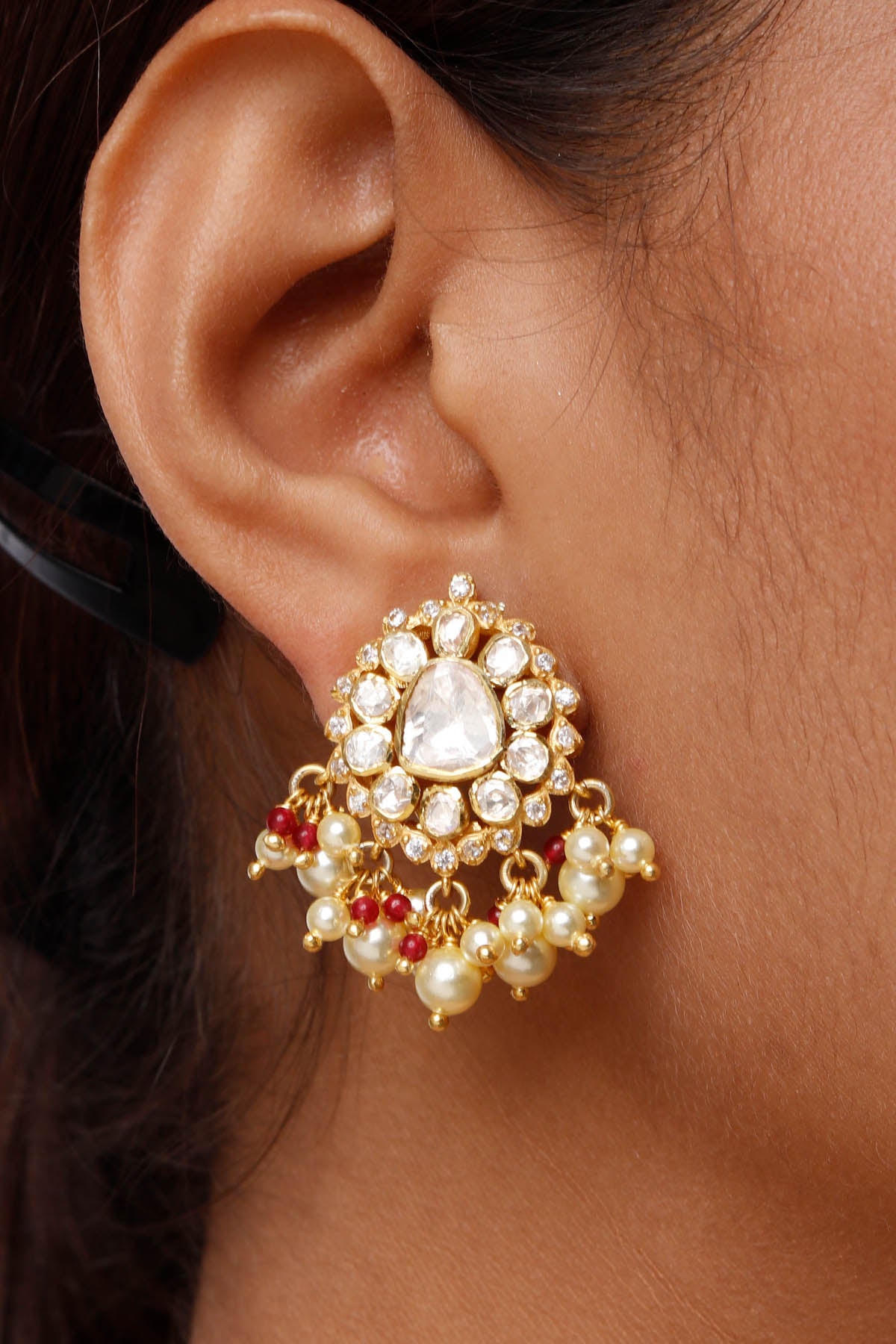 925 Silver Polki Necklace Set