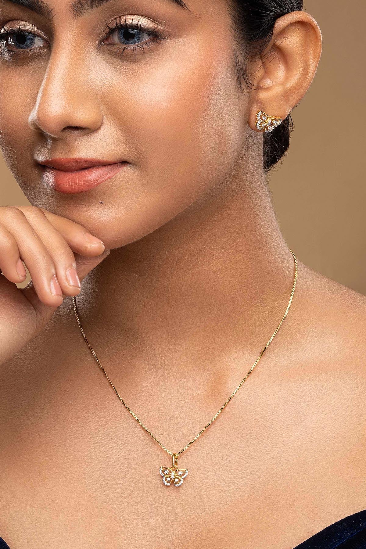 Buy 925 Silver Butterfly Pendant Set for women by Sica online available at scrollnshops