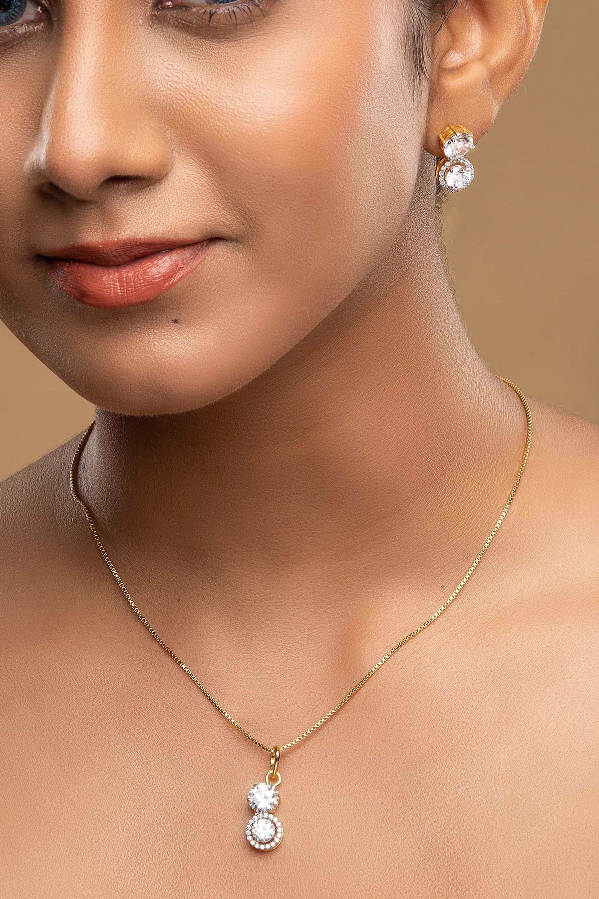 Buy 925 Silver Diamond Pendant Set for women by Sica online available at scrollnshops