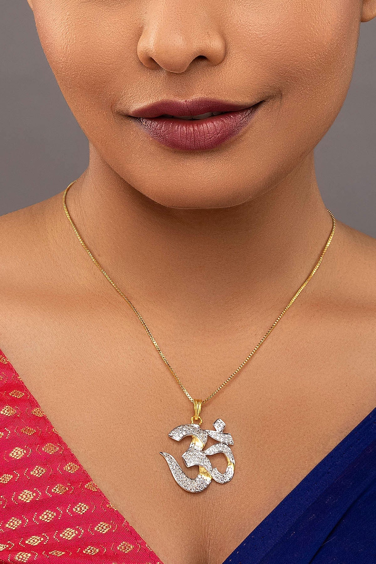 Buy 925 Silver Om Pendant & Chain for women by Sica online available at scrollnshops