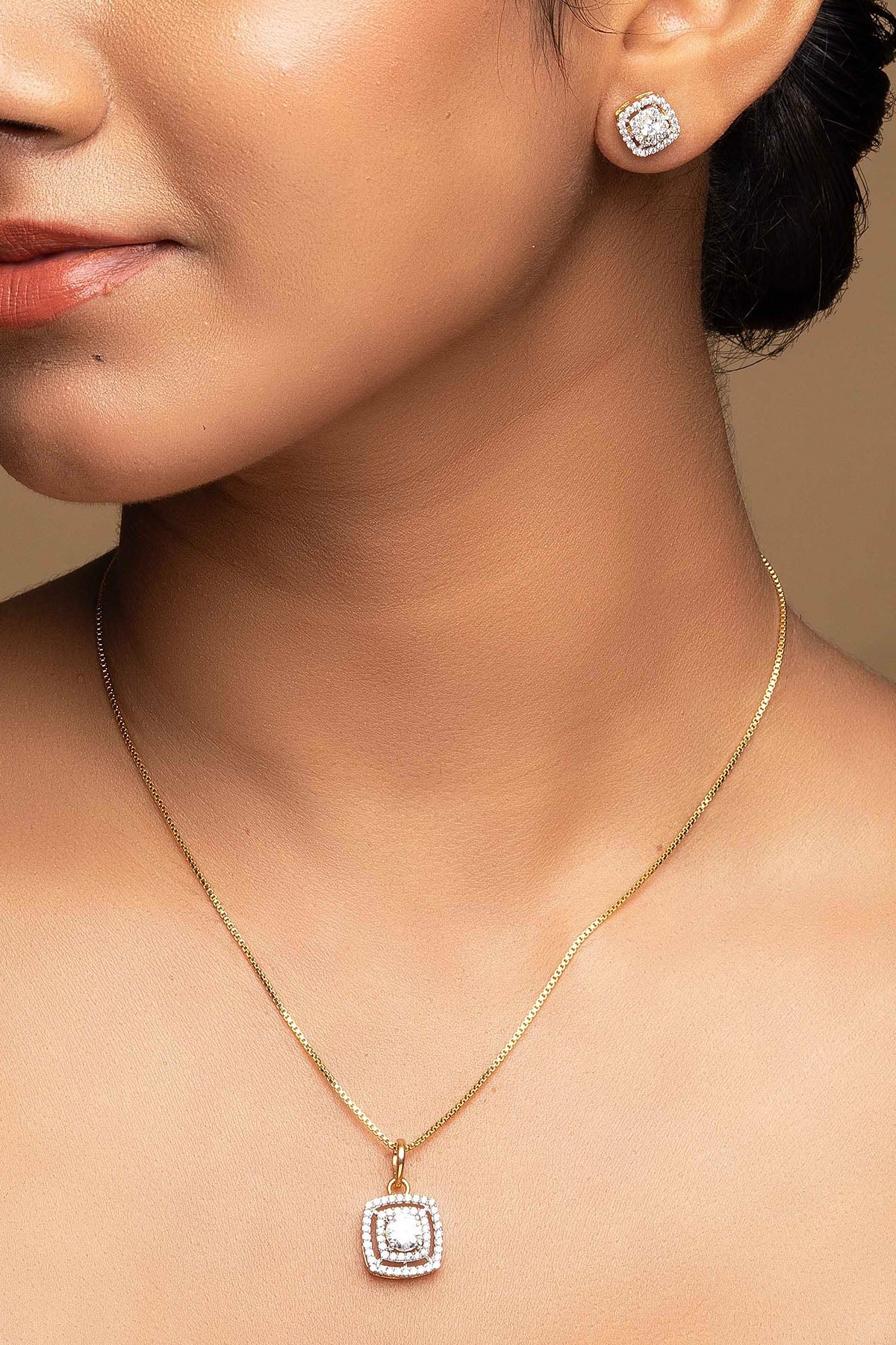 Buy 925 Silver Square Pendant Set for women by Sica online available at scrollnshops