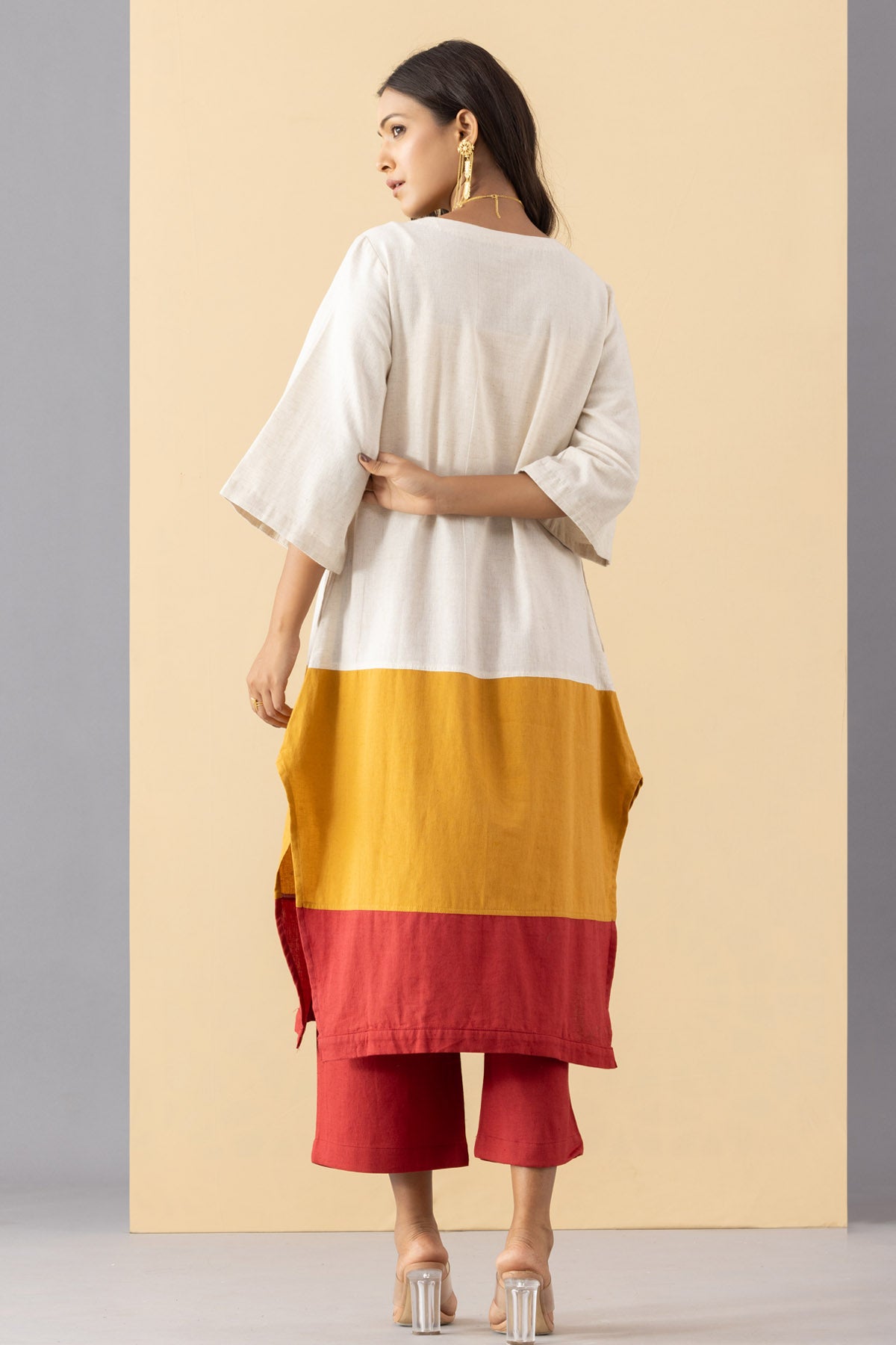 A-Line 3 Tone Tunic & Red Pants