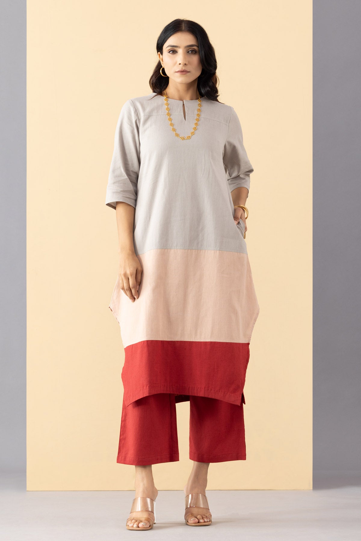 Buy Markkah Studio A-Line Cotton Tunic & Red Pants for Women Online at ScrollnShops