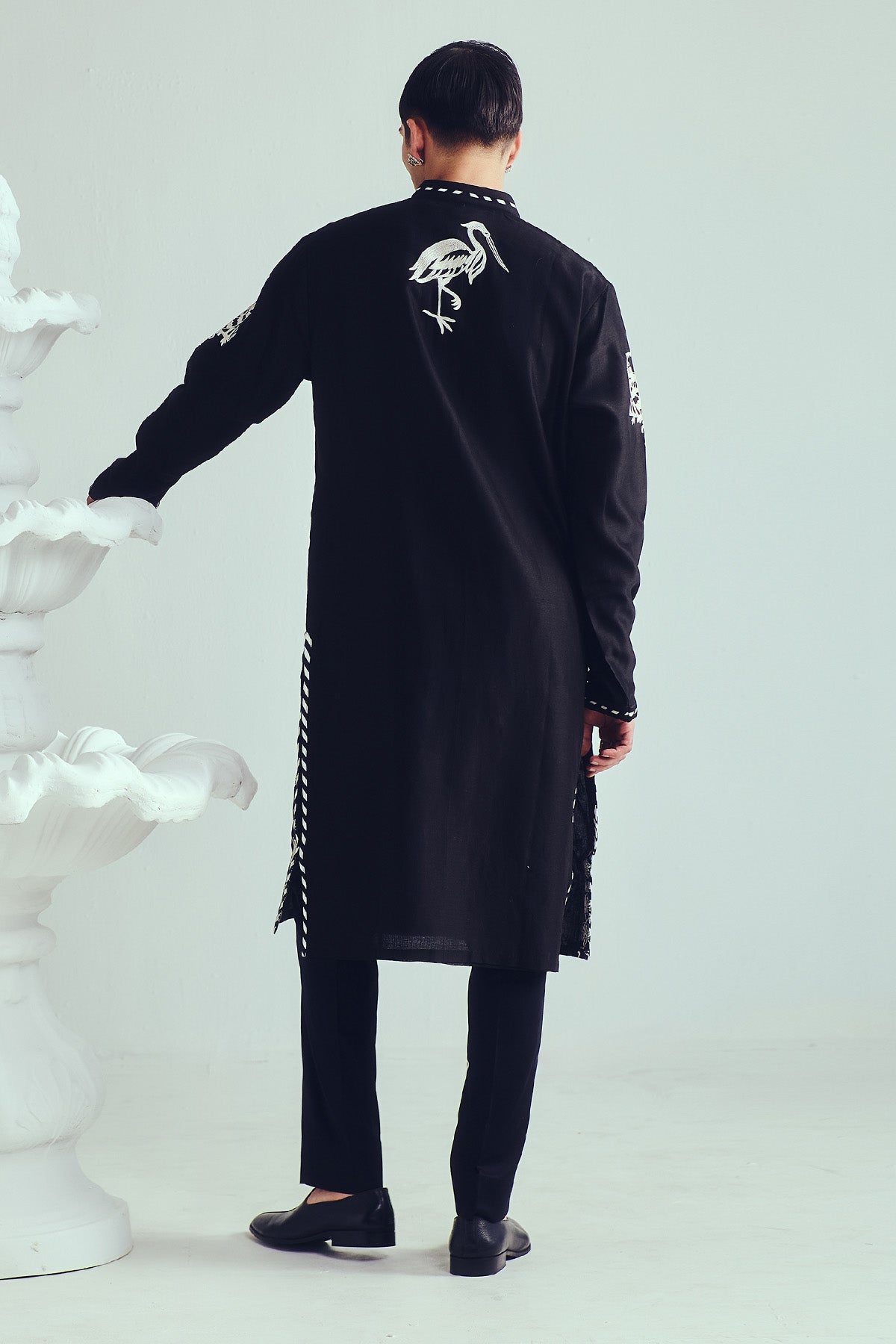 Aari Embroidered Black Kurta Set