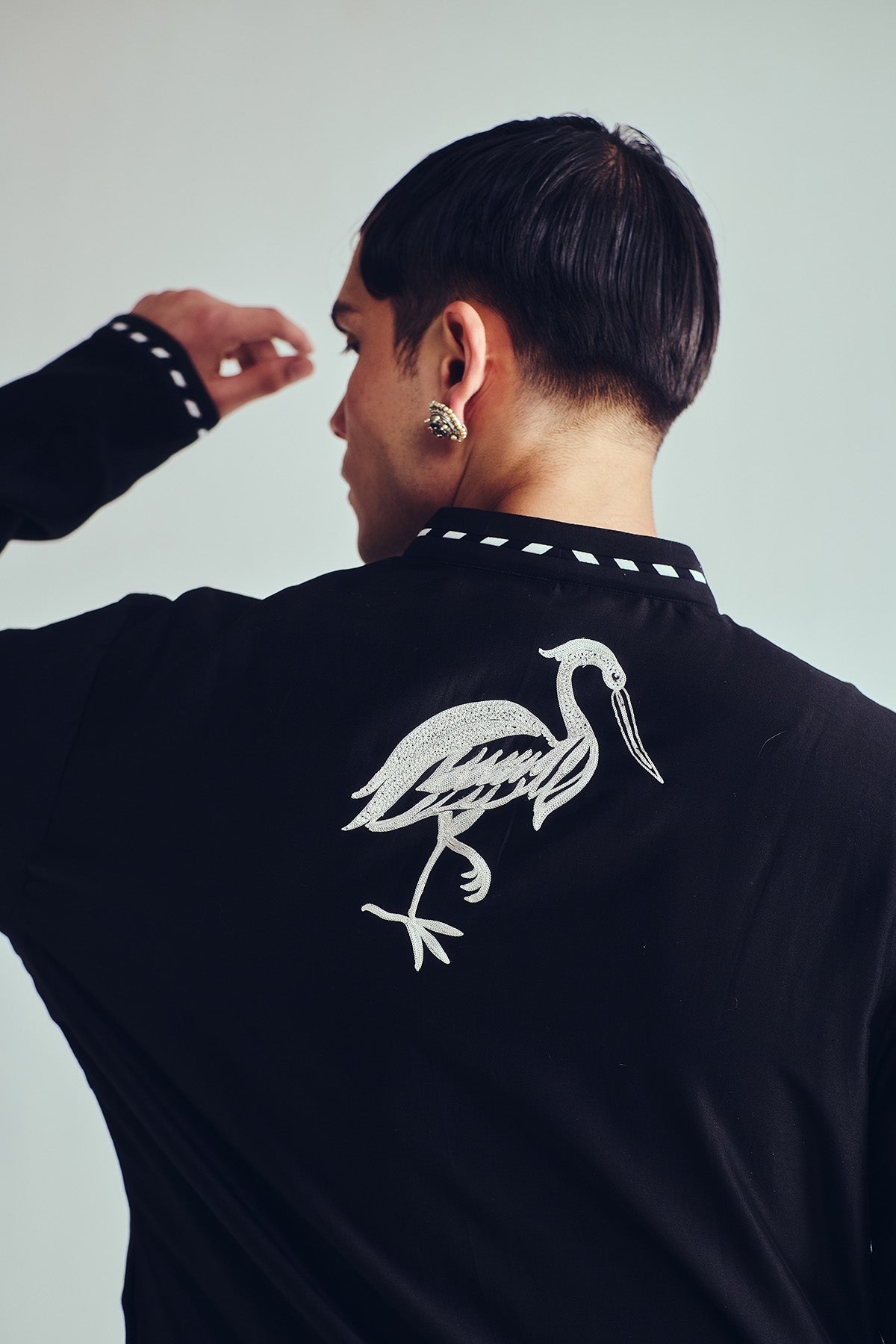 Aari Embroidered Black Kurta Set