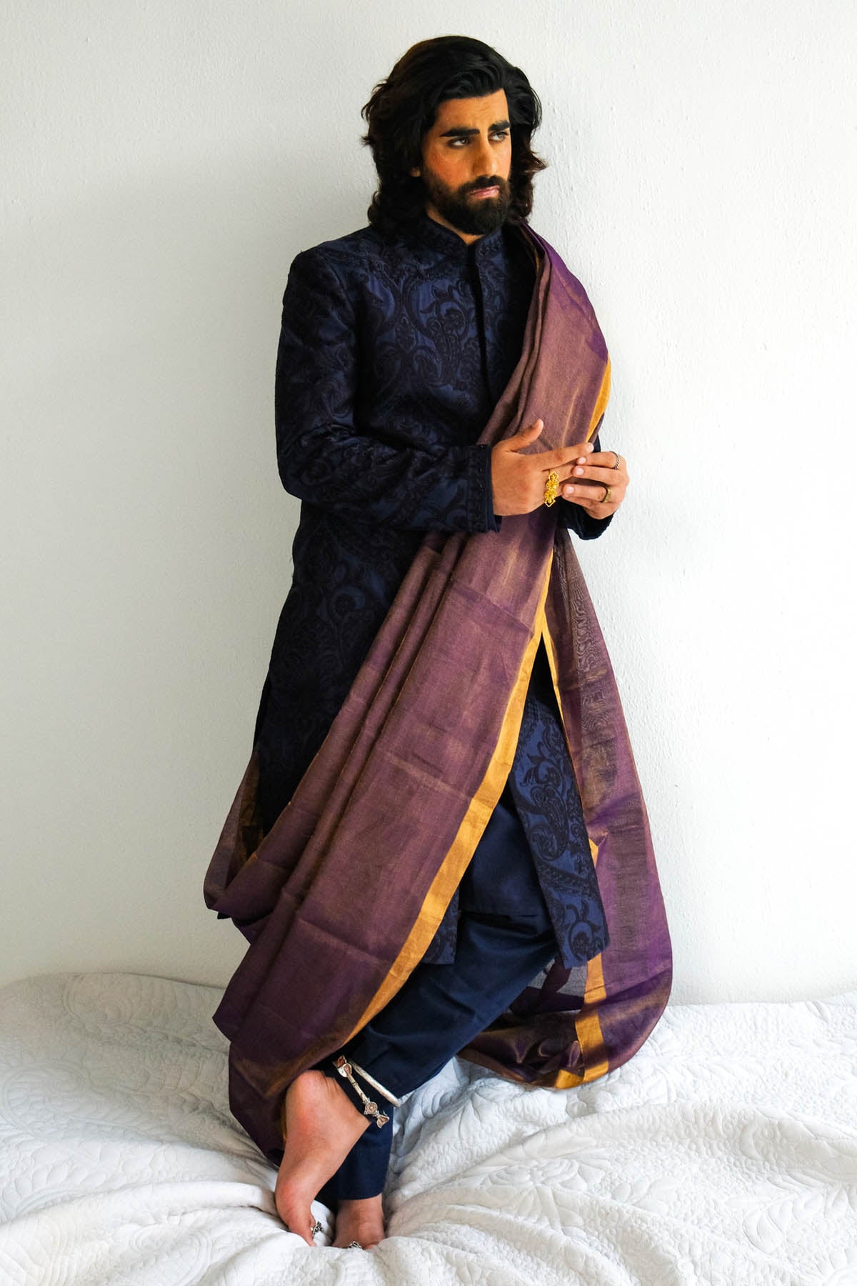 Aari Embroidered Sherwani Set