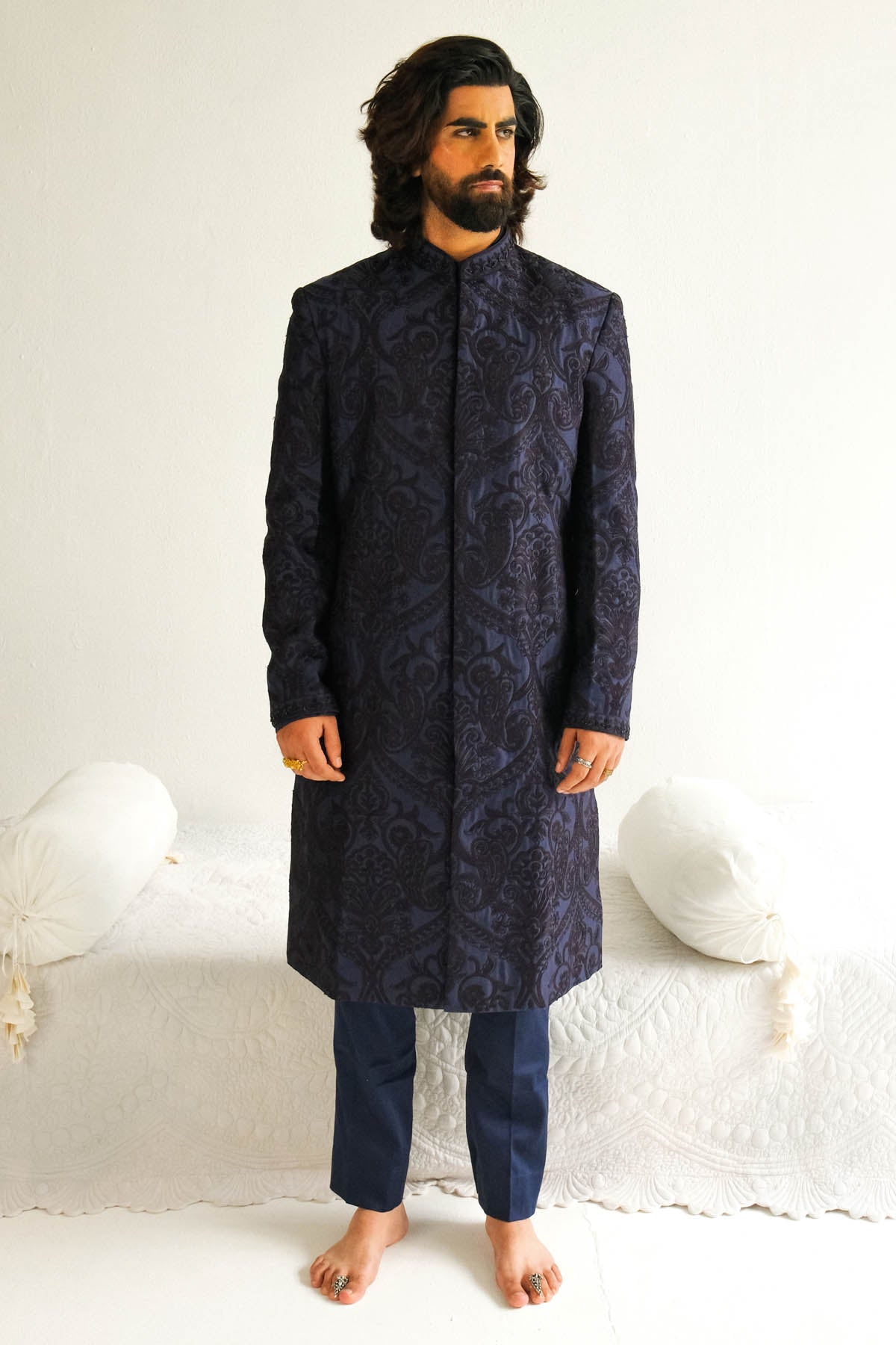 WABI SABI Aari Embroidered Sherwani Set for men online at ScrollnShops