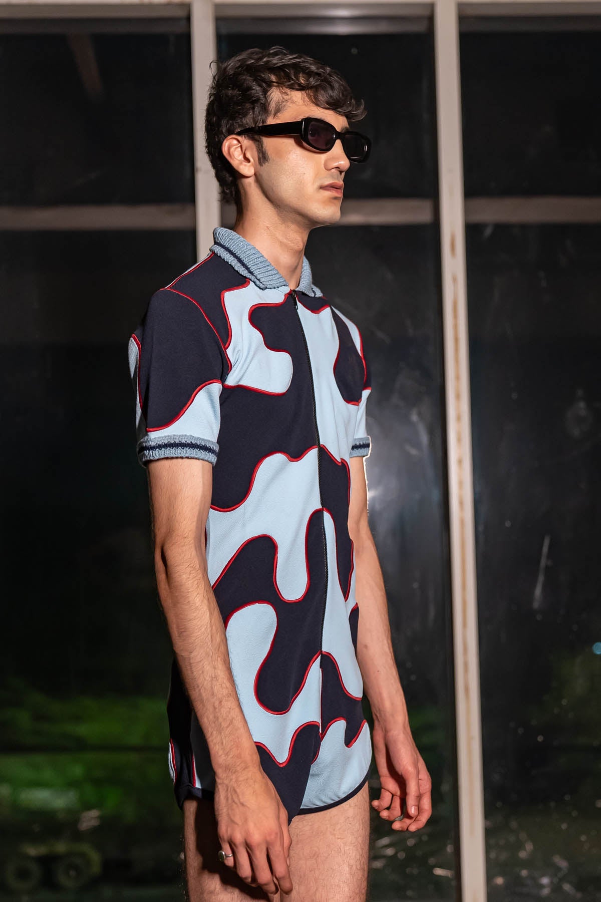 Abstract Color Block Playsuit