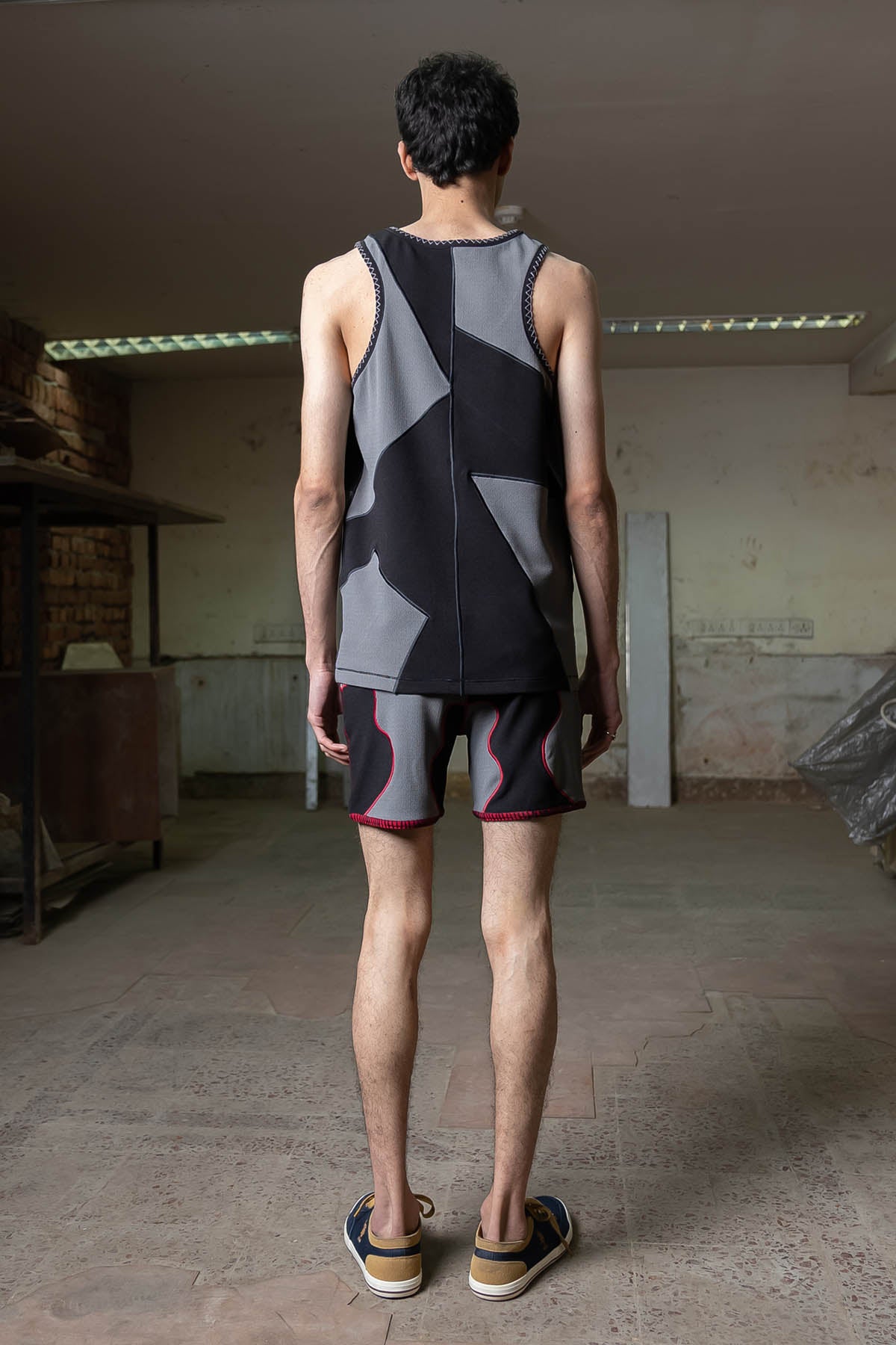 Abstract Panelled T-shirt