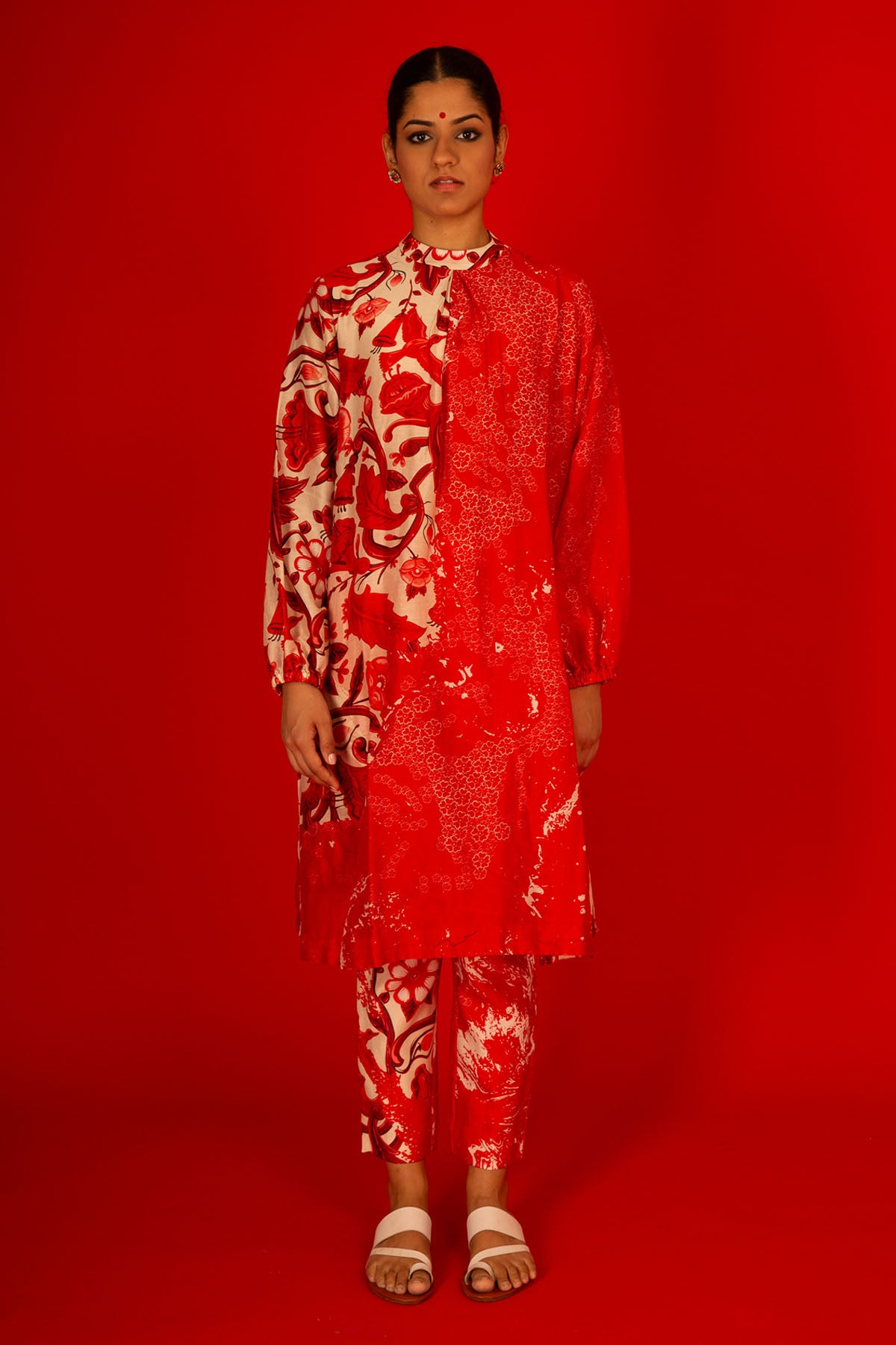 Printed Chanderi Kurta & Pants