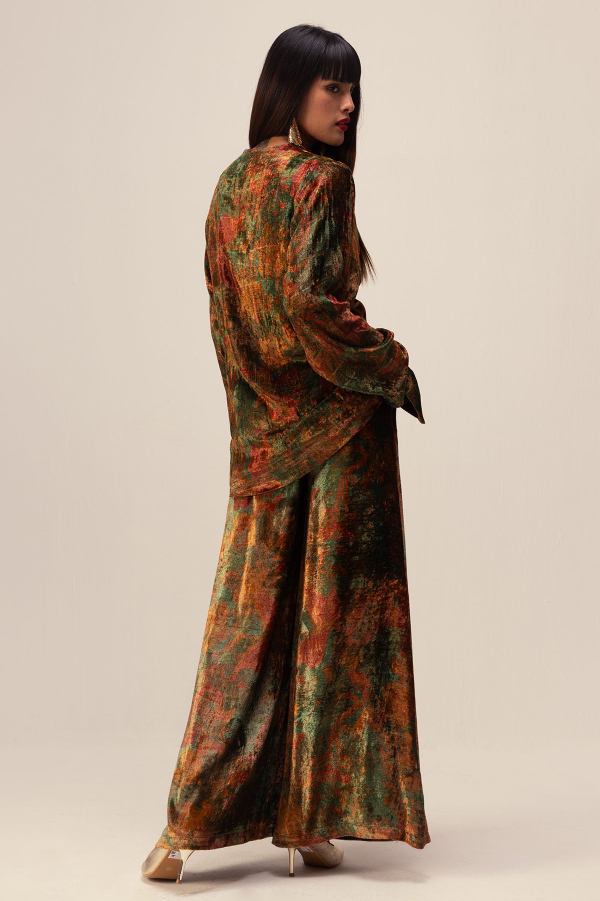 Abstract Print Jacket Set