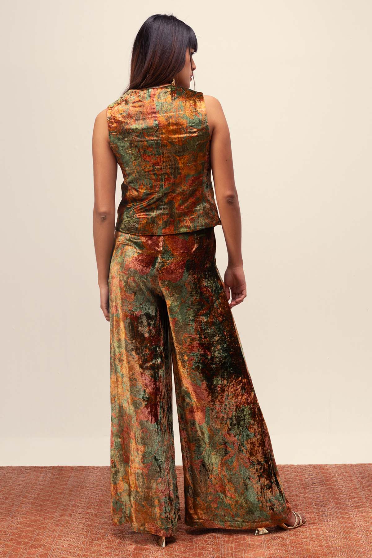 Abstract Print Waistcoat & Pants