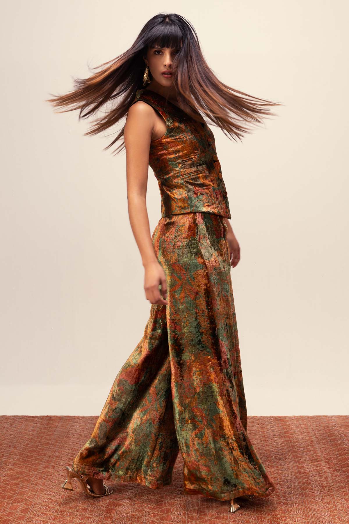 Abstract Print Waistcoat & Pants