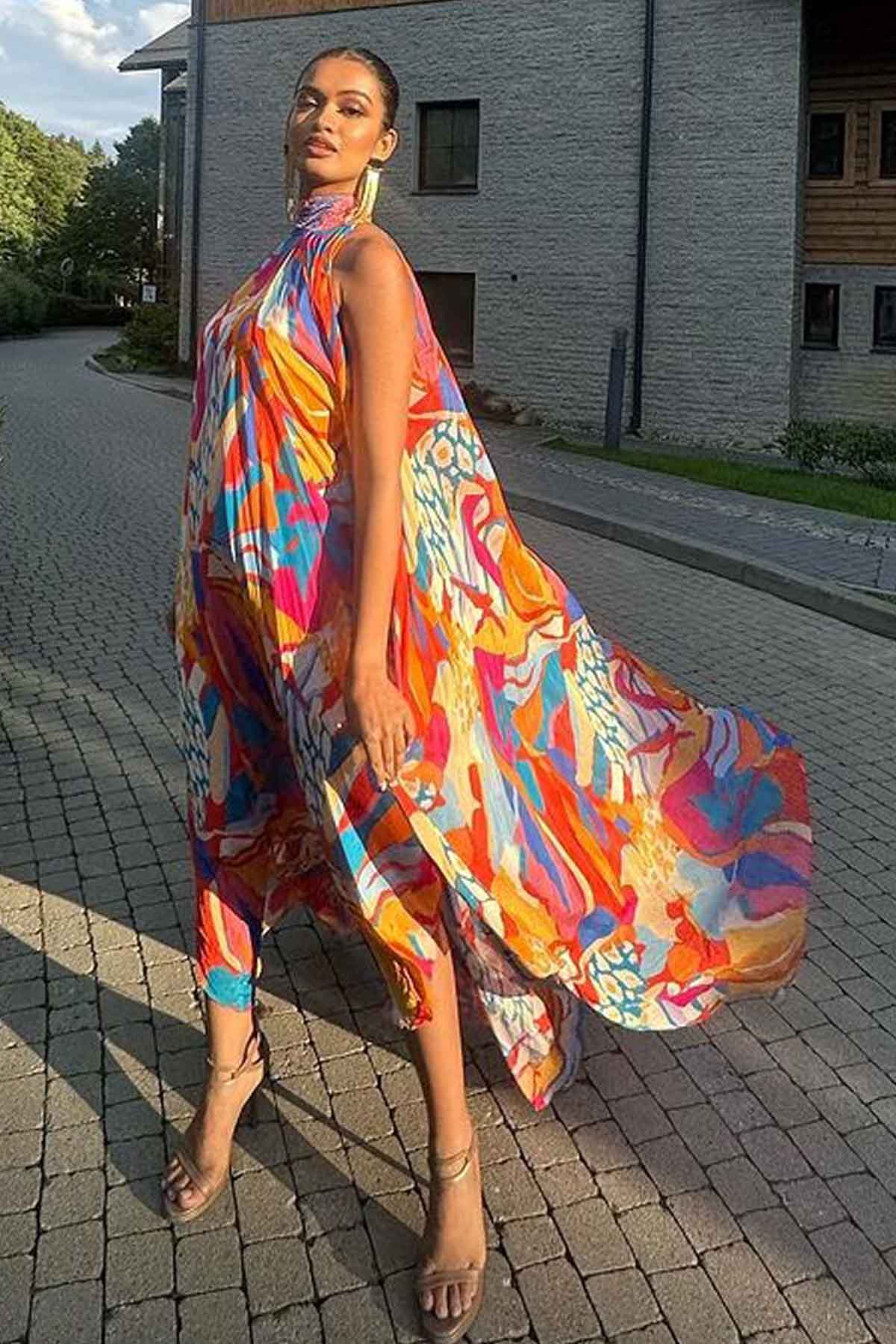 Chiffon Abstract Printed Dress