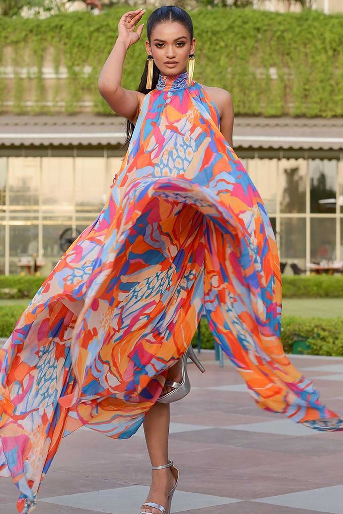 Chiffon Abstract Printed Dress