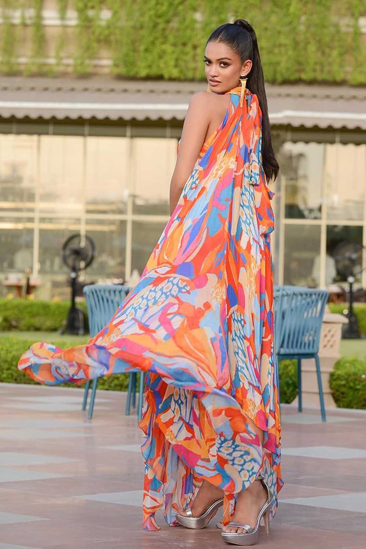 Chiffon Abstract Printed Dress