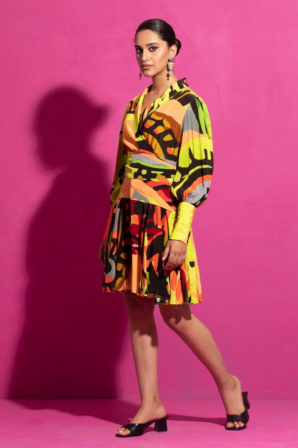 Abstract Printed Mini Dress